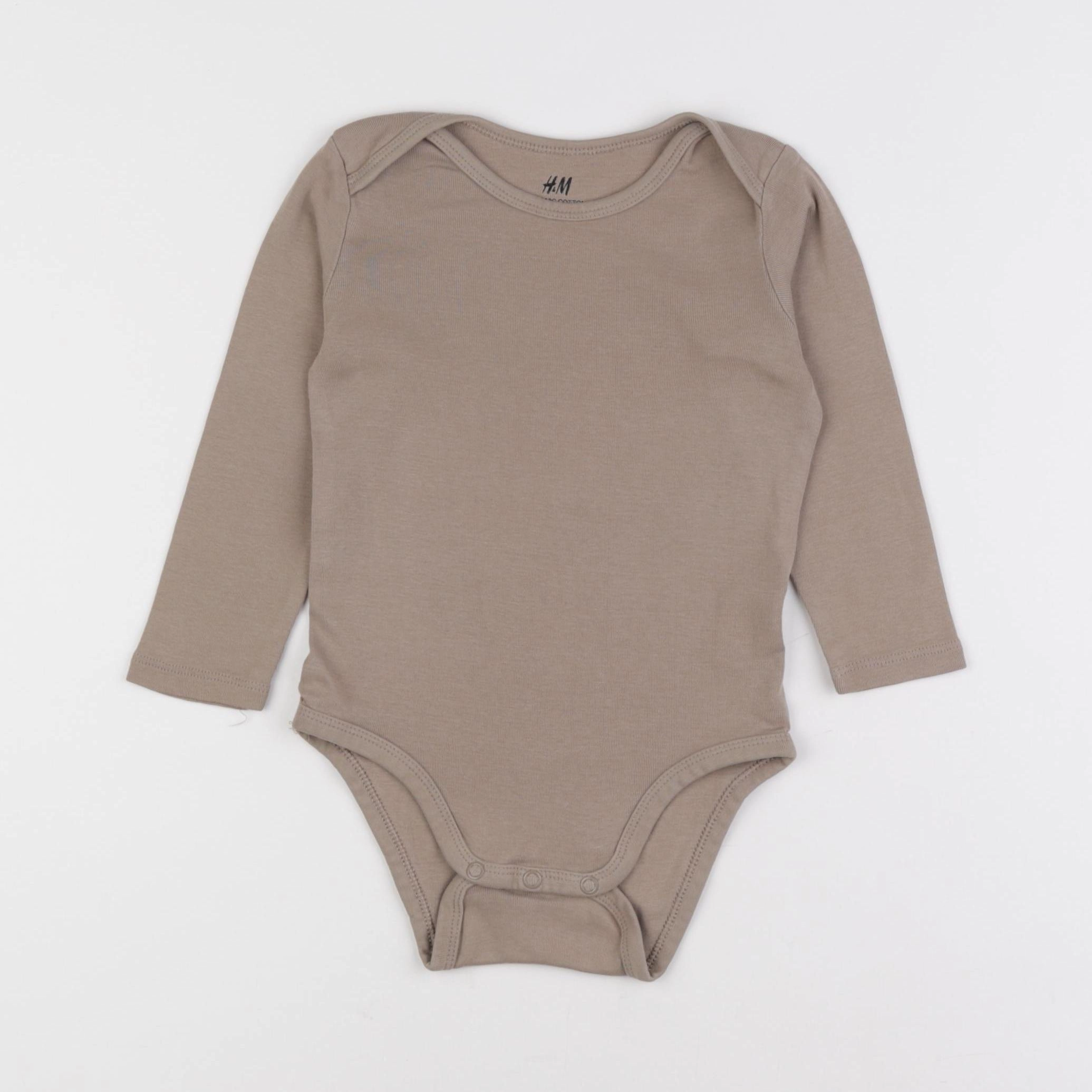 H&M - body marron - 12/18 mois