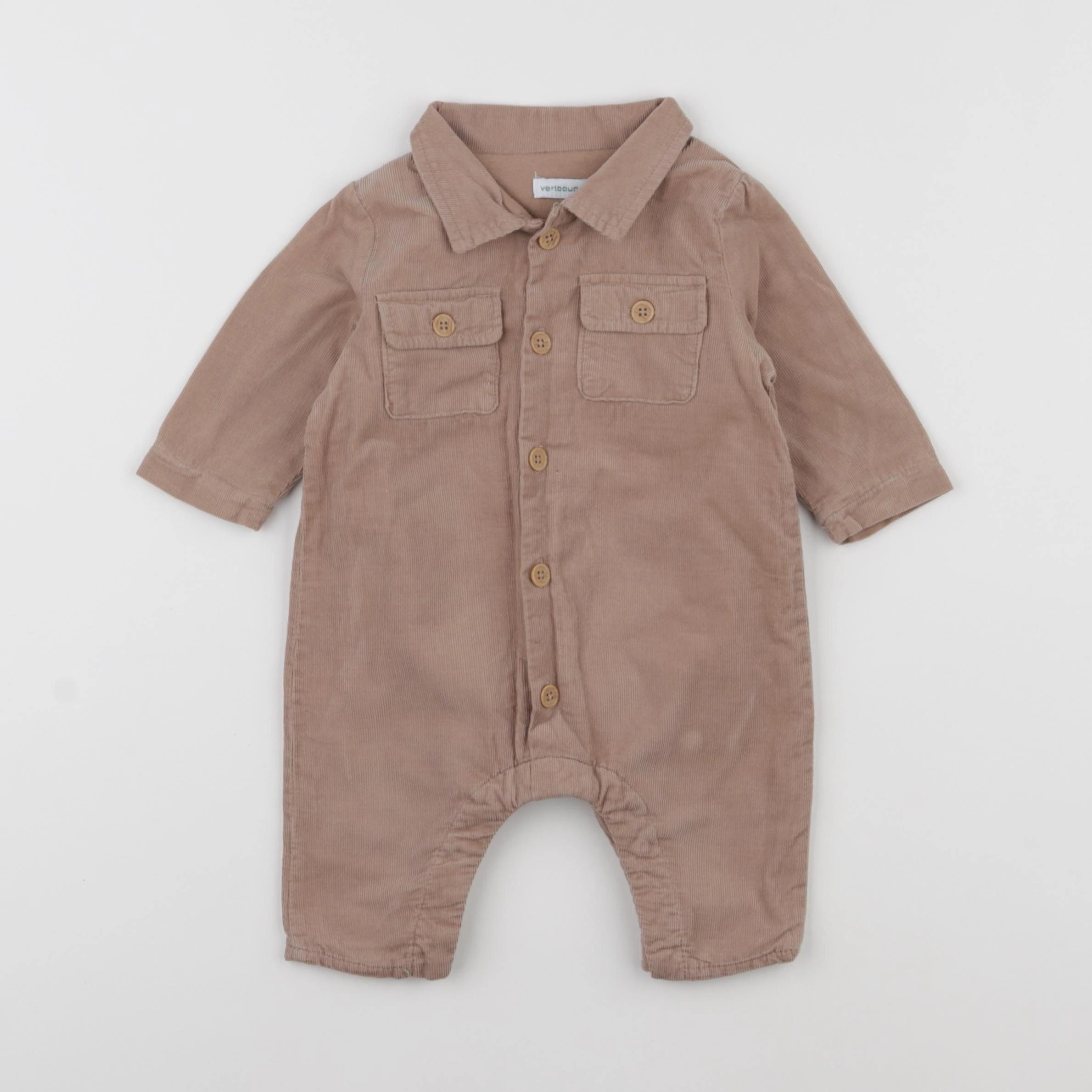 Vertbaudet - combinaison doublé marron - 3 mois