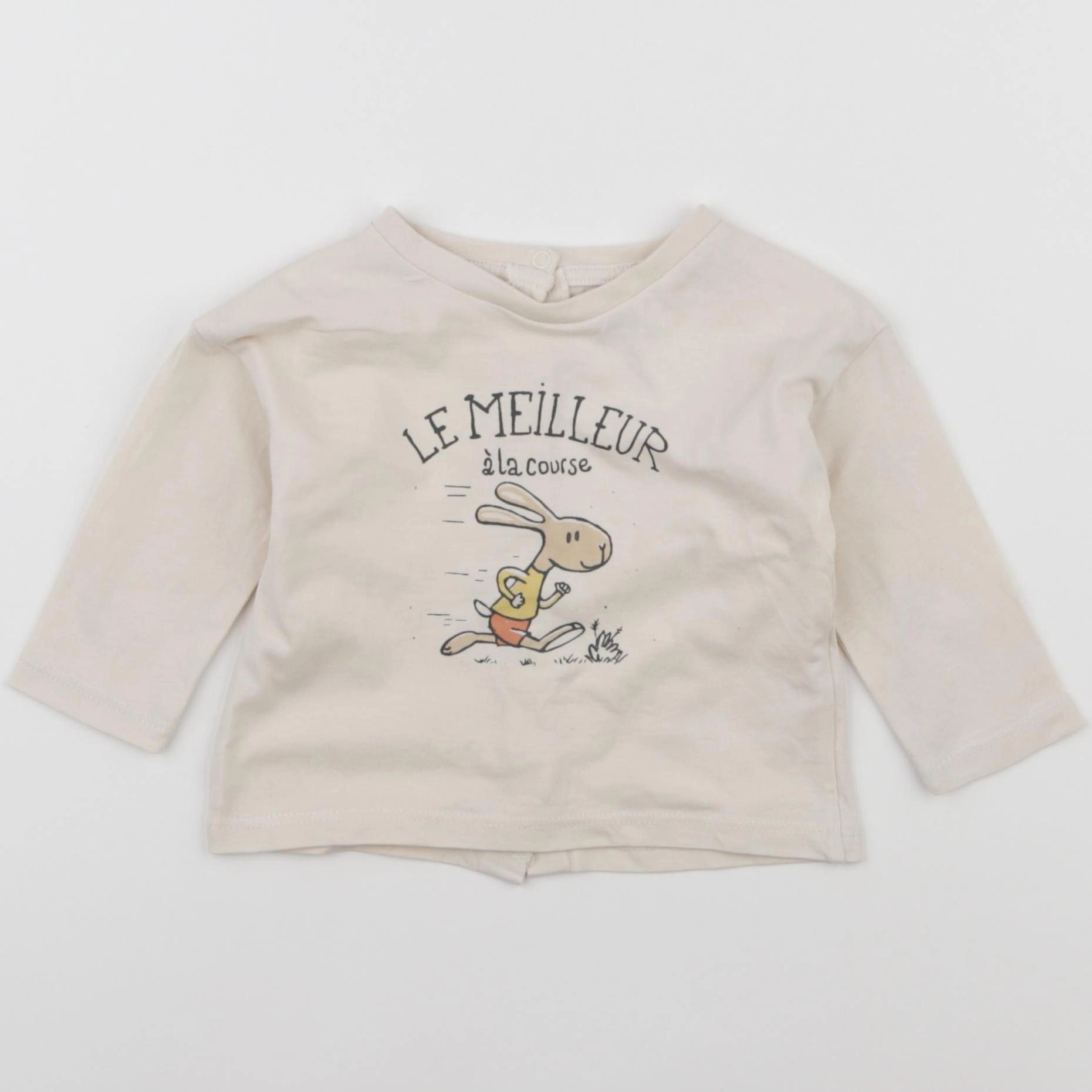 Vertbaudet - tee-shirt beige - 6 mois