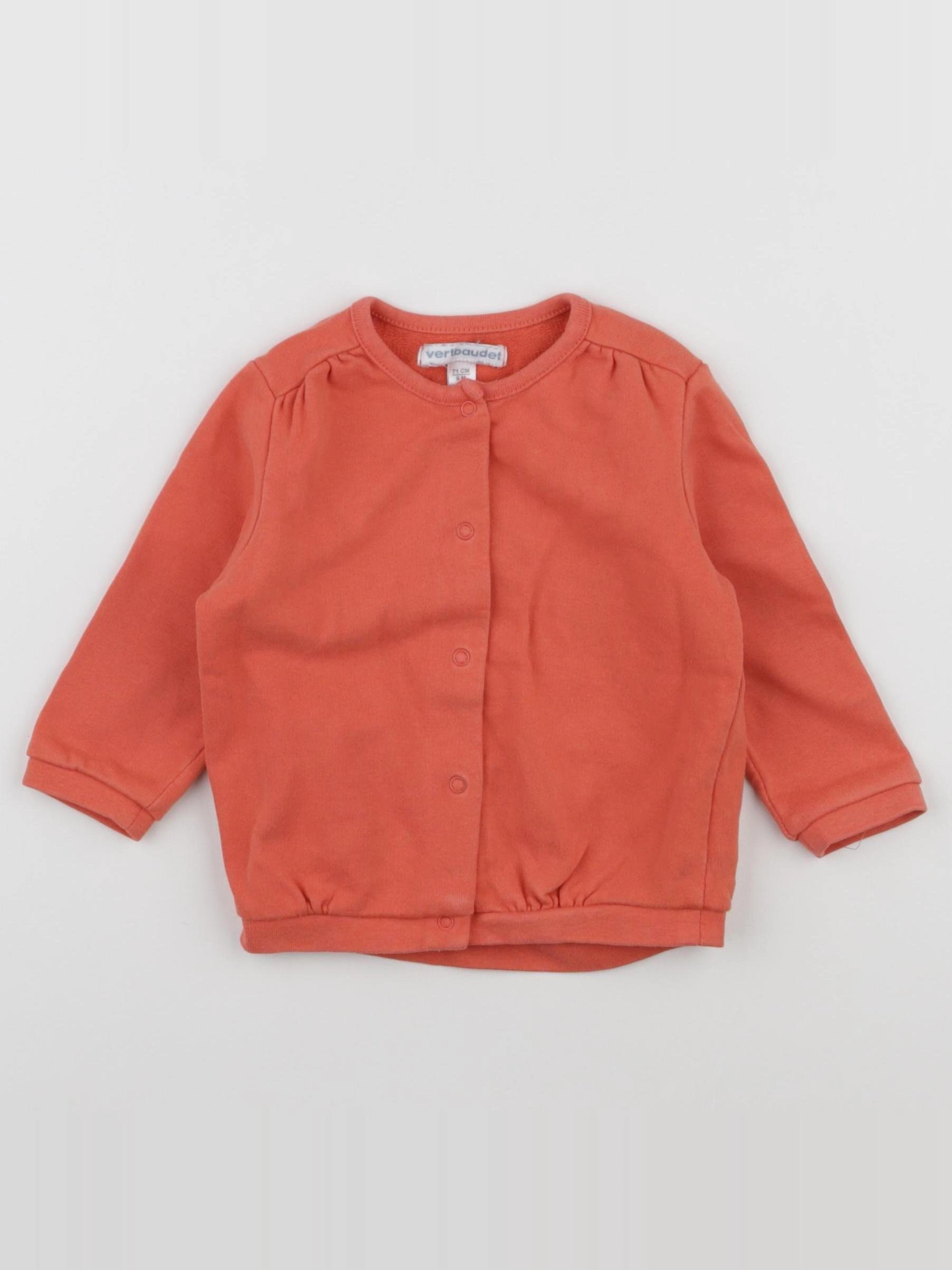 Vertbaudet - sweat orange - 9 mois