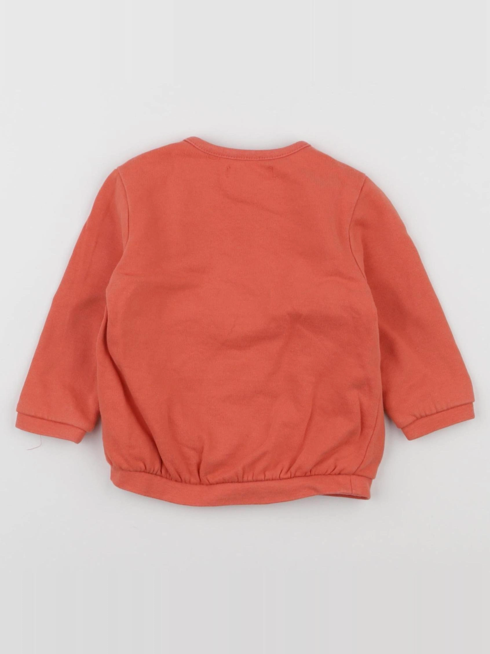 Vertbaudet - sweat orange - 9 mois