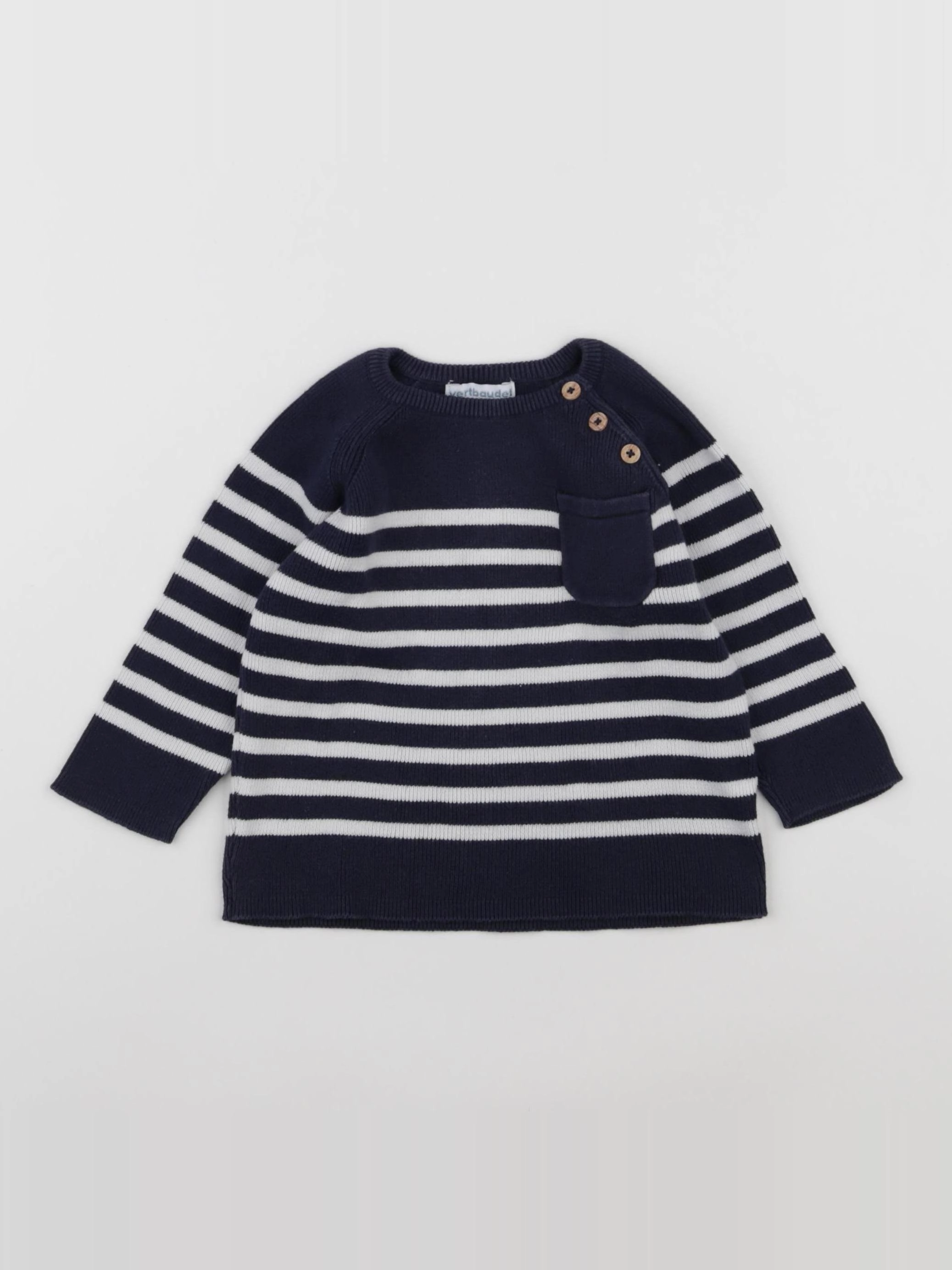 Vertbaudet - pull bleu - 12 mois
