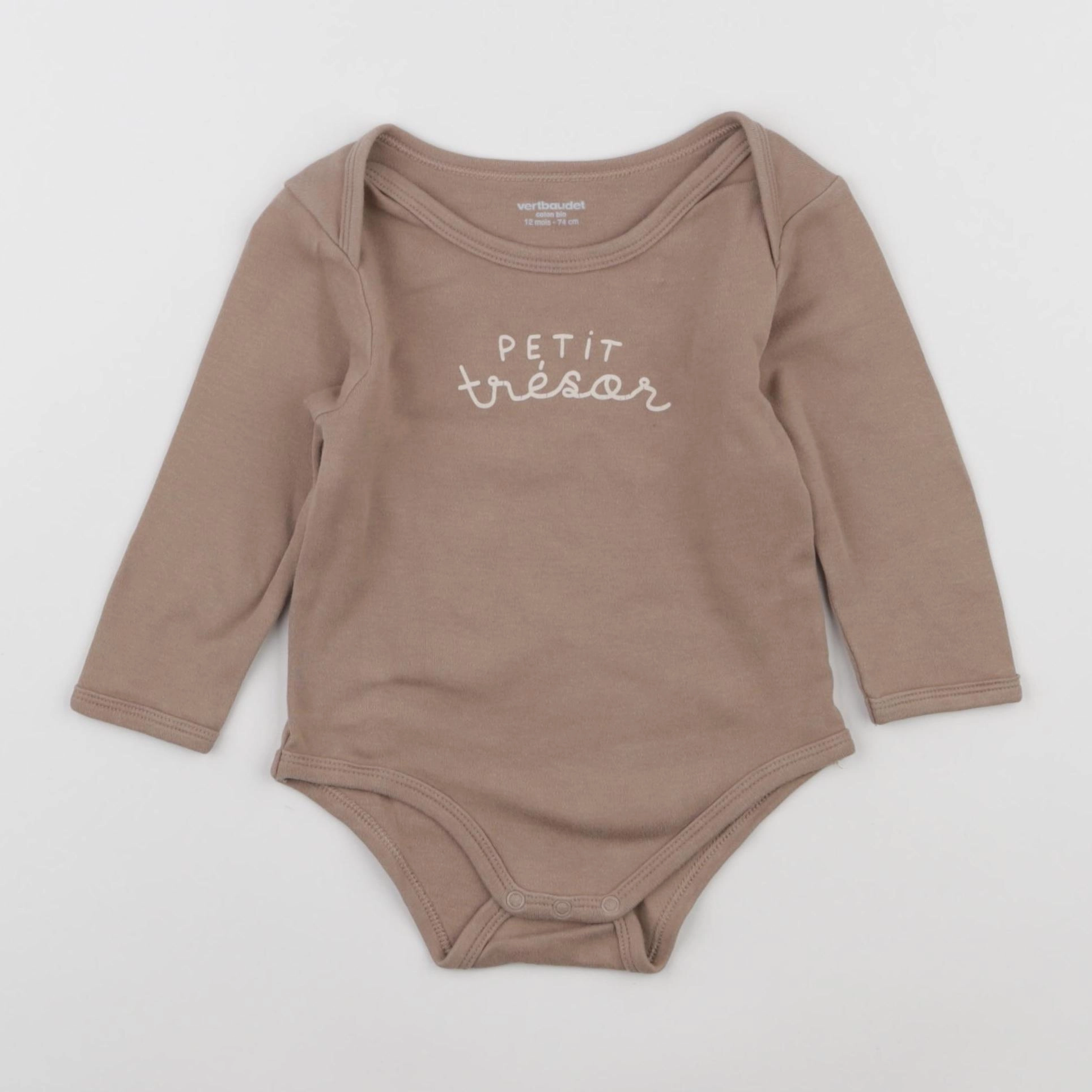 Vertbaudet - body marron - 12 mois