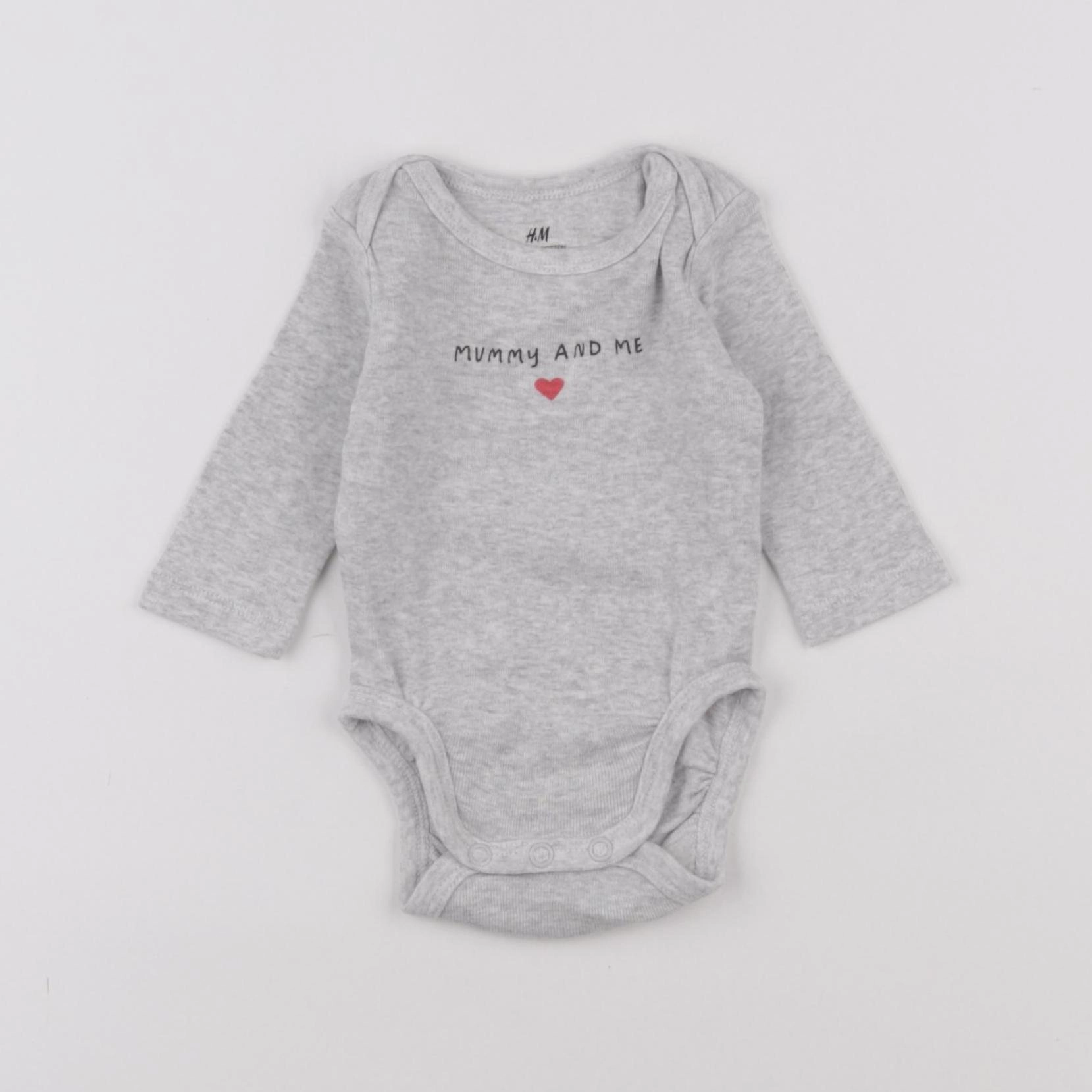 H&M - body gris - 0/1 mois