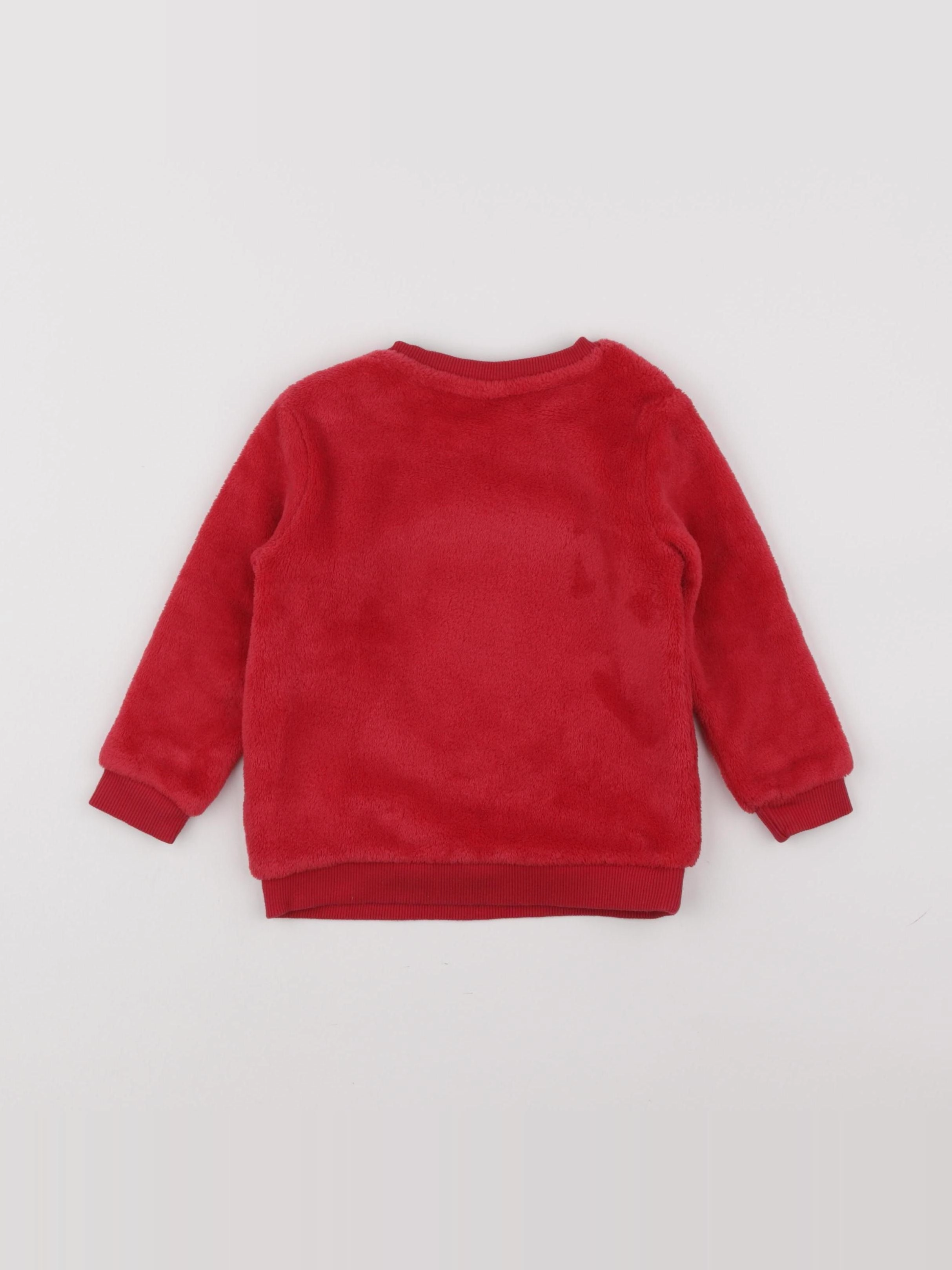 H&M - pull rouge, or - 12/18 mois