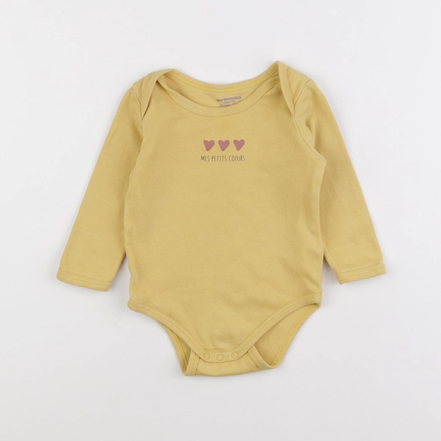 Vertbaudet - body jaune - 12 mois