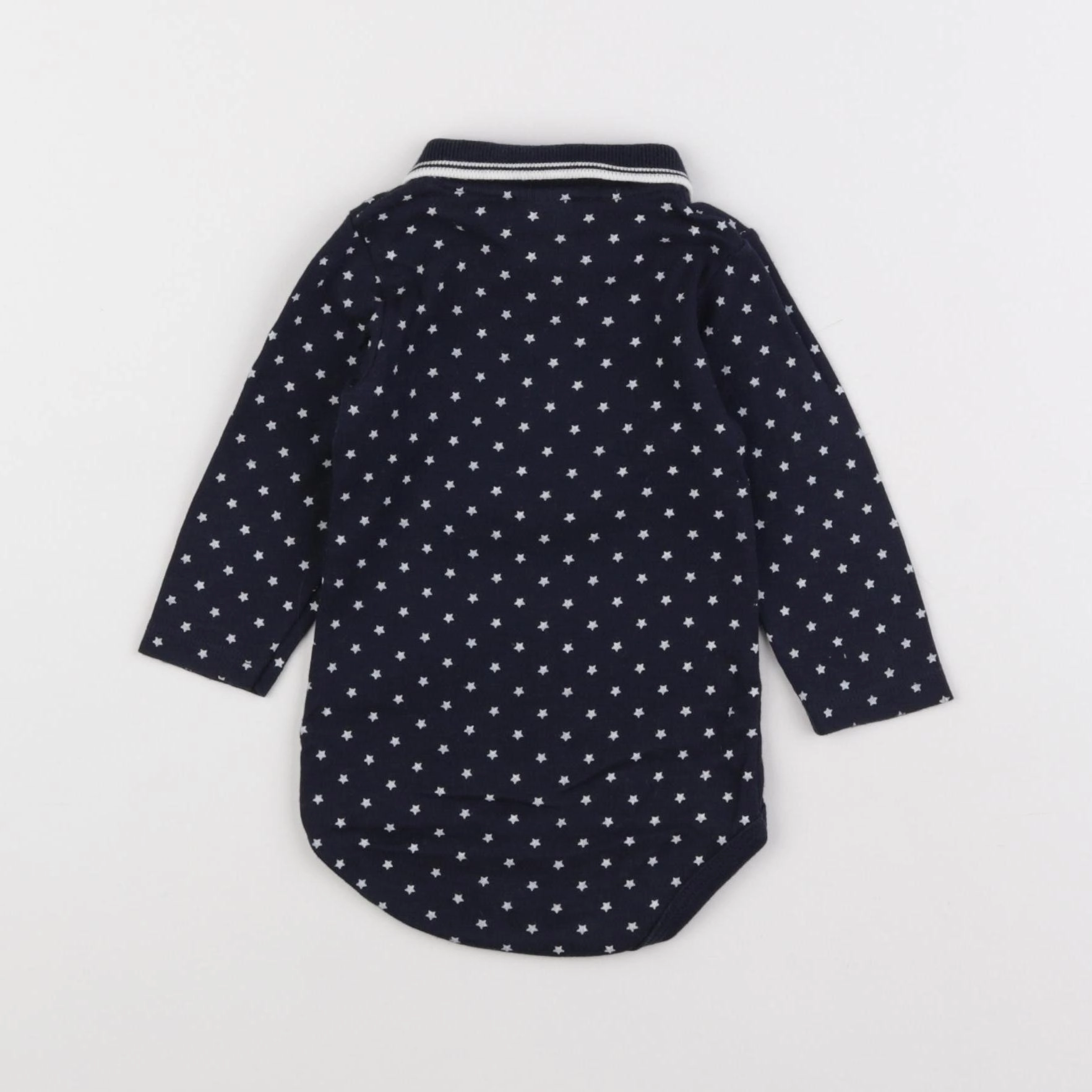 Petit Bateau - body à col bleu - 6 mois