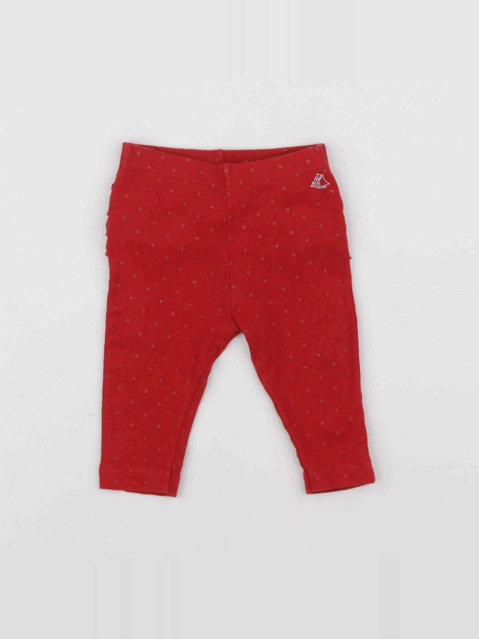Petit Bateau - legging rouge - 6 mois