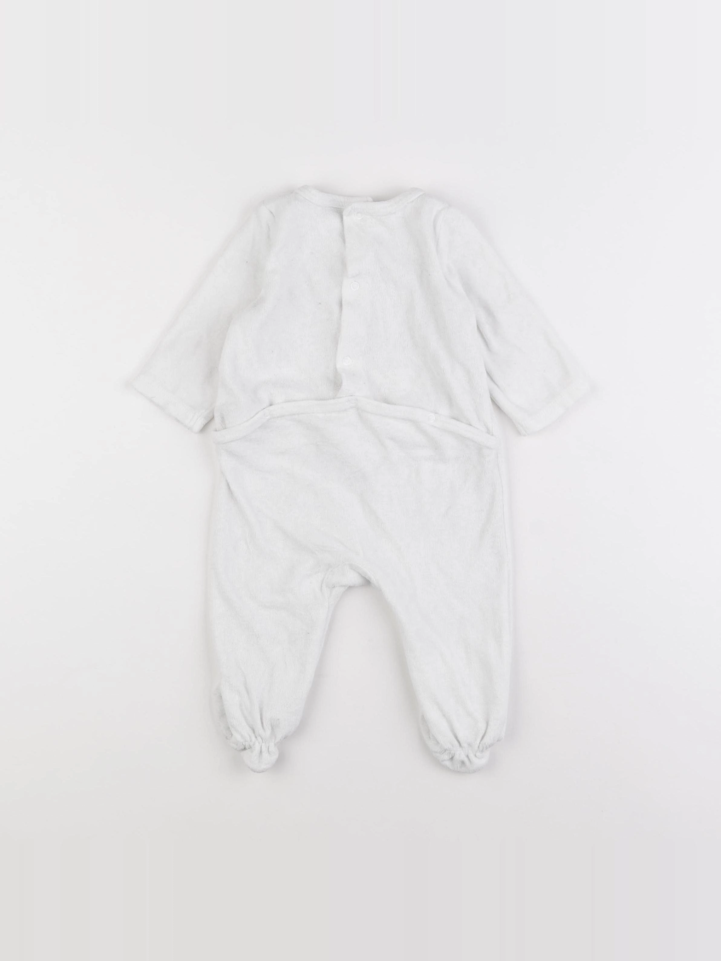 Tape à l'oeil - pyjama velours blanc, or - 6 mois