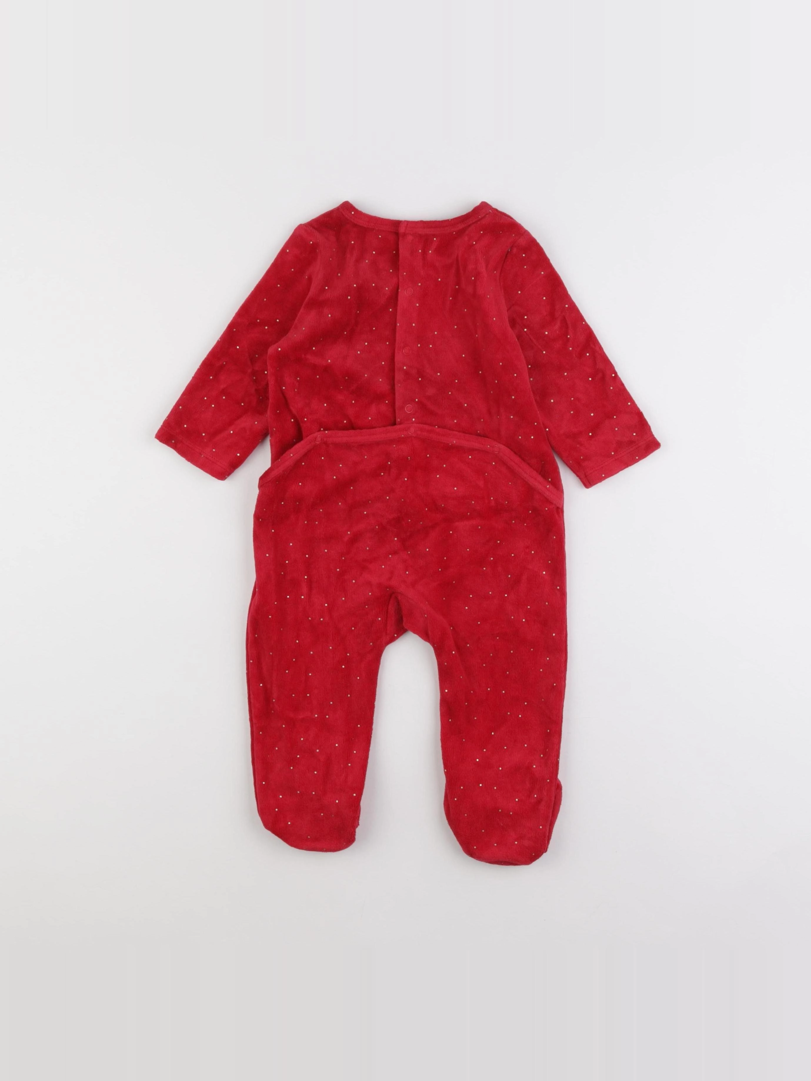 Tape à l'oeil - pyjama velours rouge, or - 12 mois