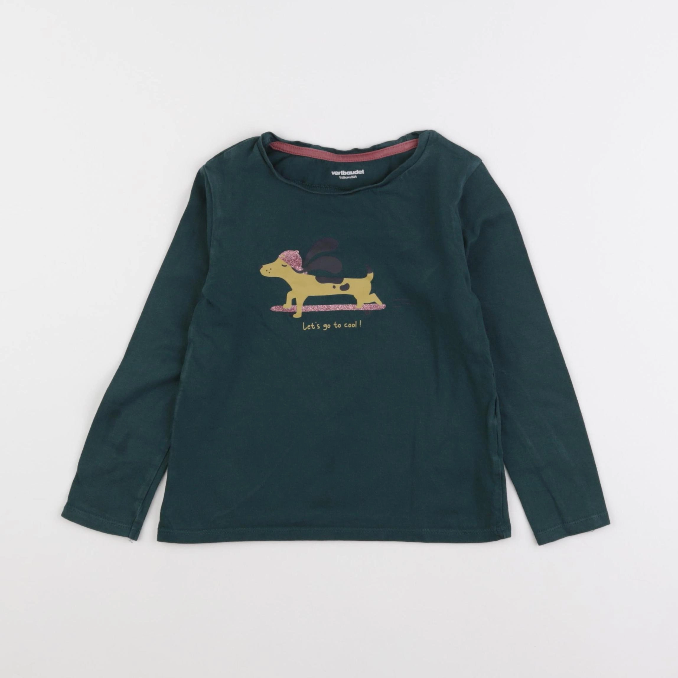 Vertbaudet - tee-shirt vert - 5 ans