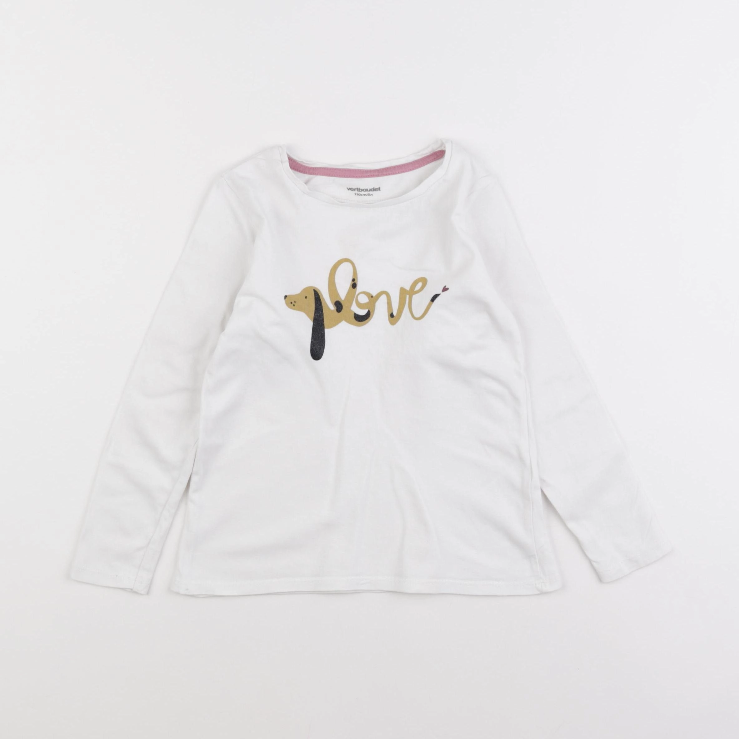 Vertbaudet - tee-shirt blanc - 5 ans