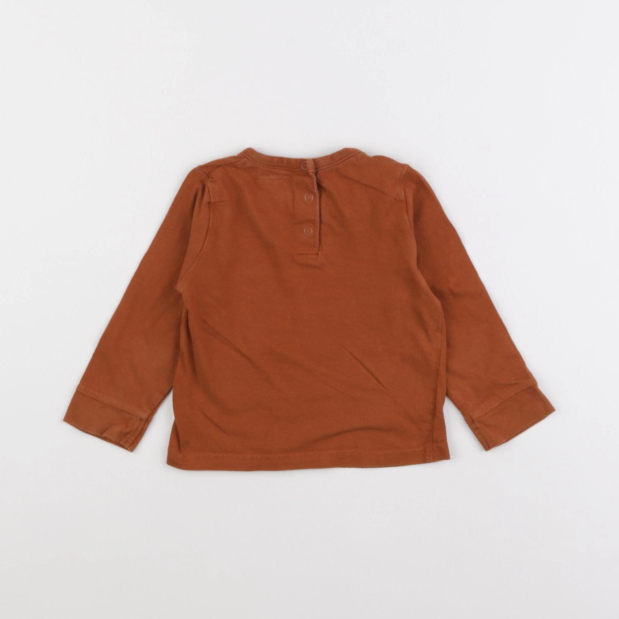 Vertbaudet - tee-shirt marron - 12 mois