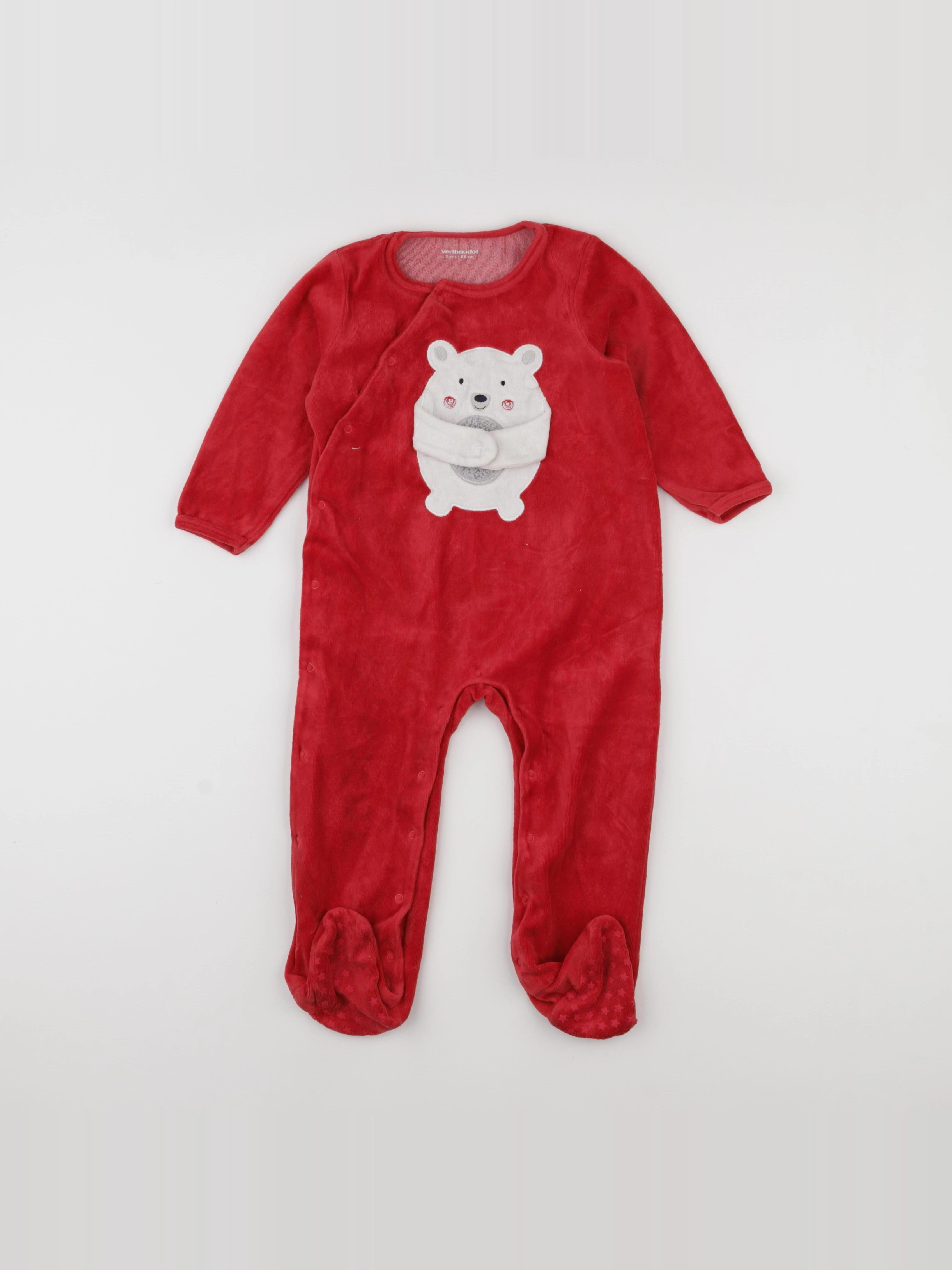 Vertbaudet - pyjama velours rouge - 2 ans