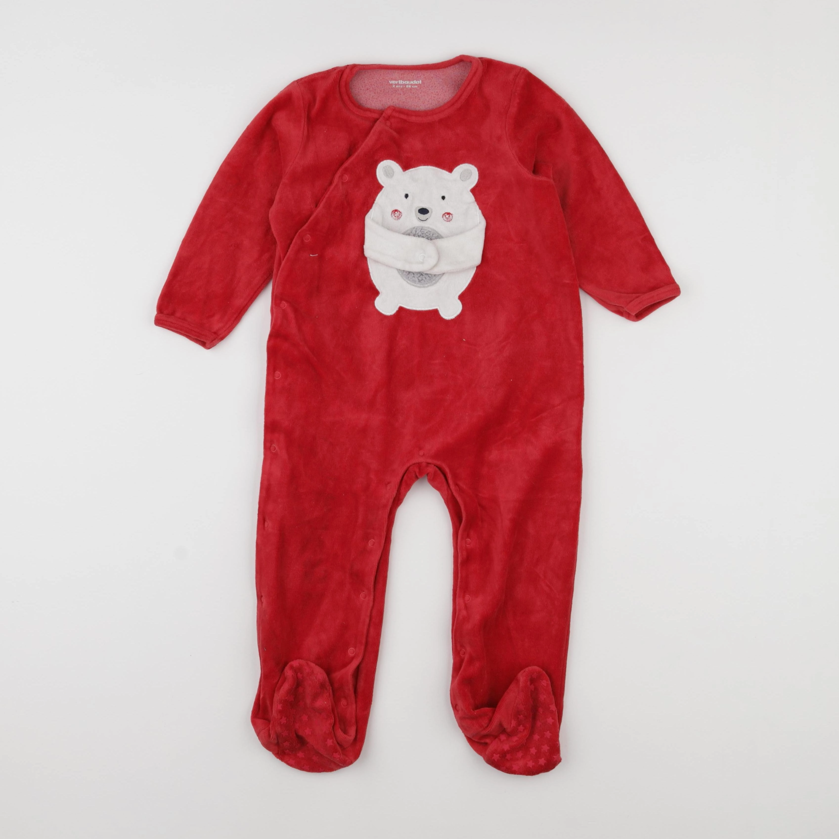 Vertbaudet - pyjama velours rouge - 2 ans
