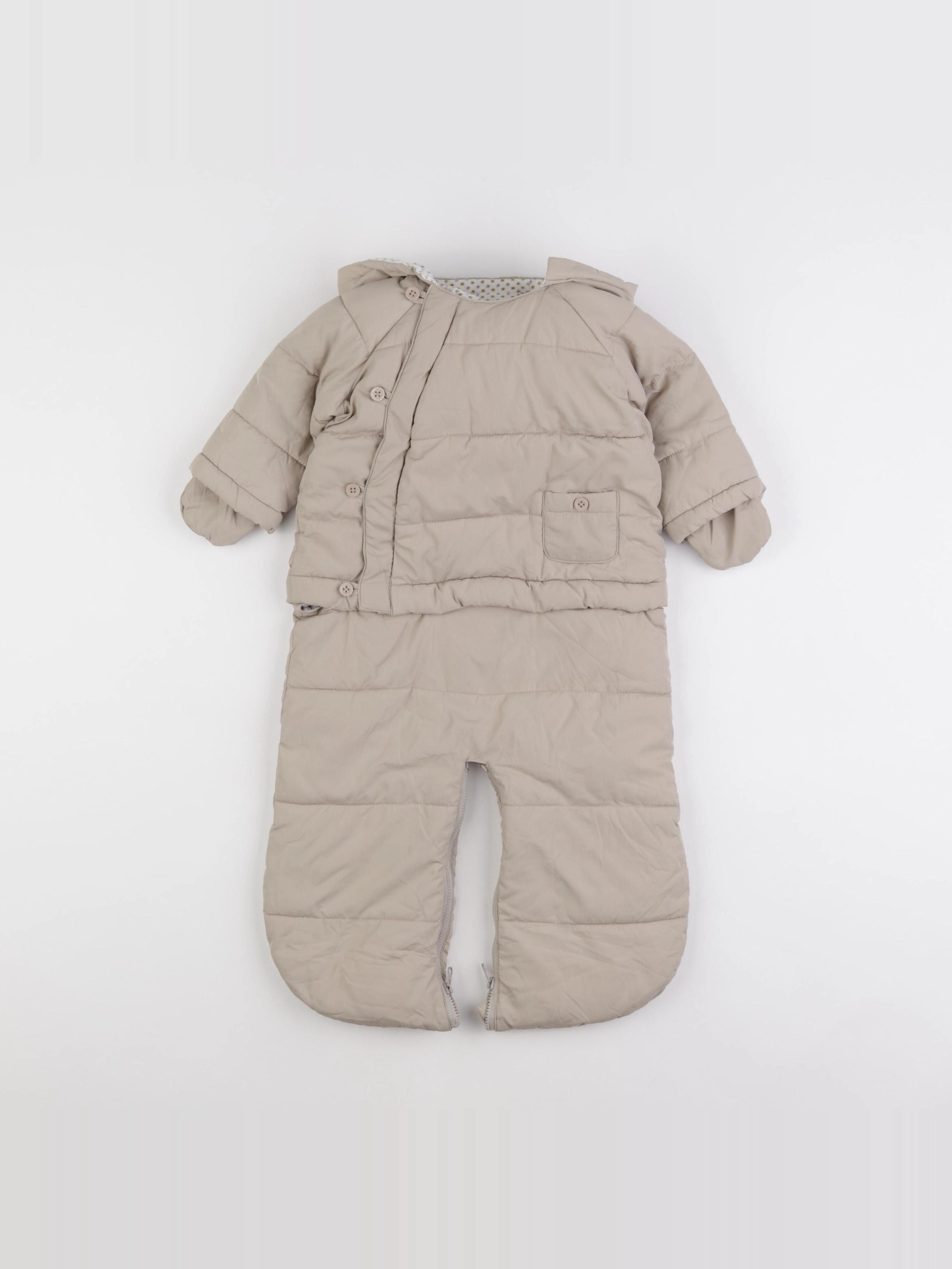Vertbaudet - combi-pilote beige - 6/9 mois
