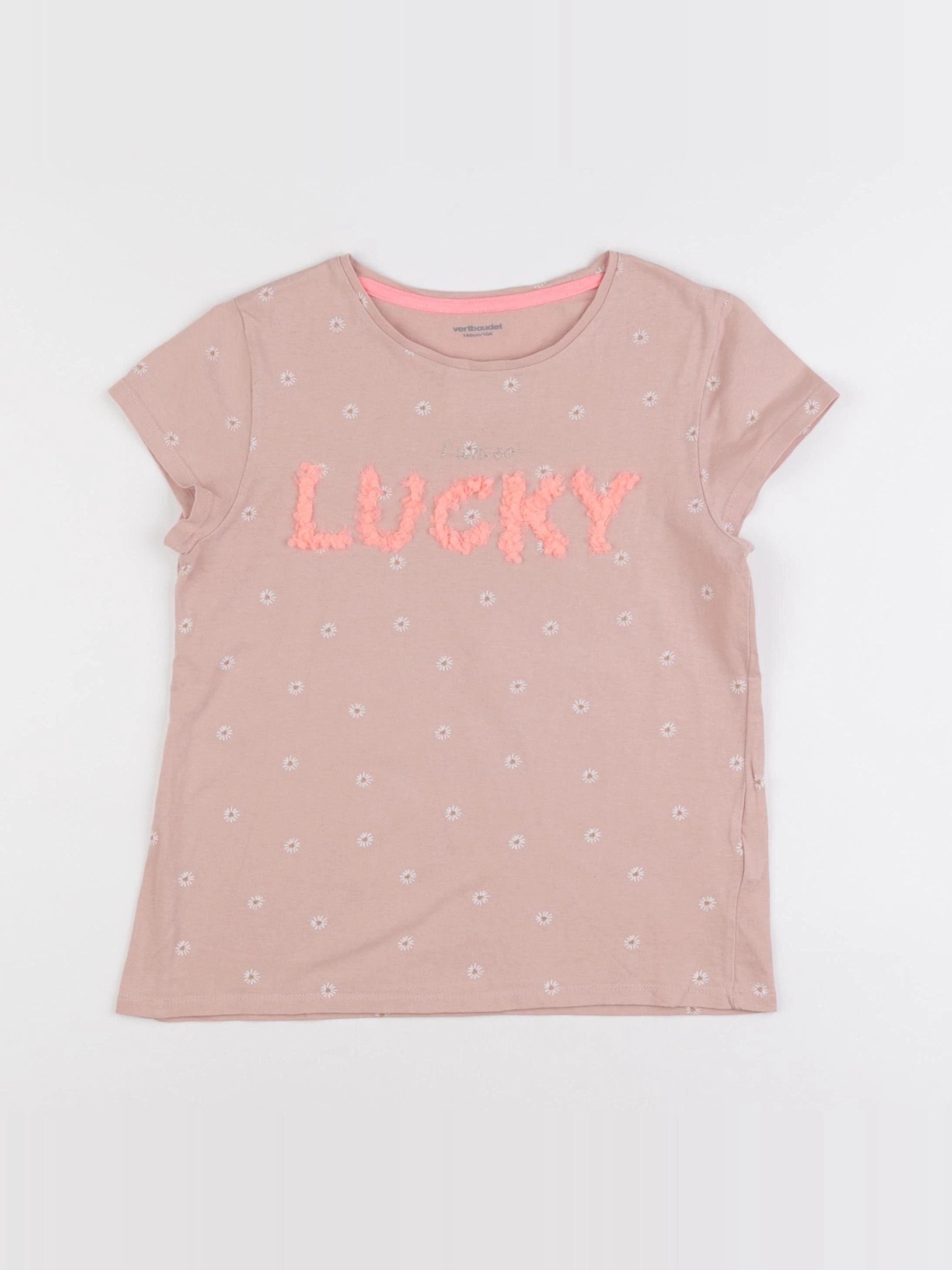 Vertbaudet - tee-shirt rose - 10 ans
