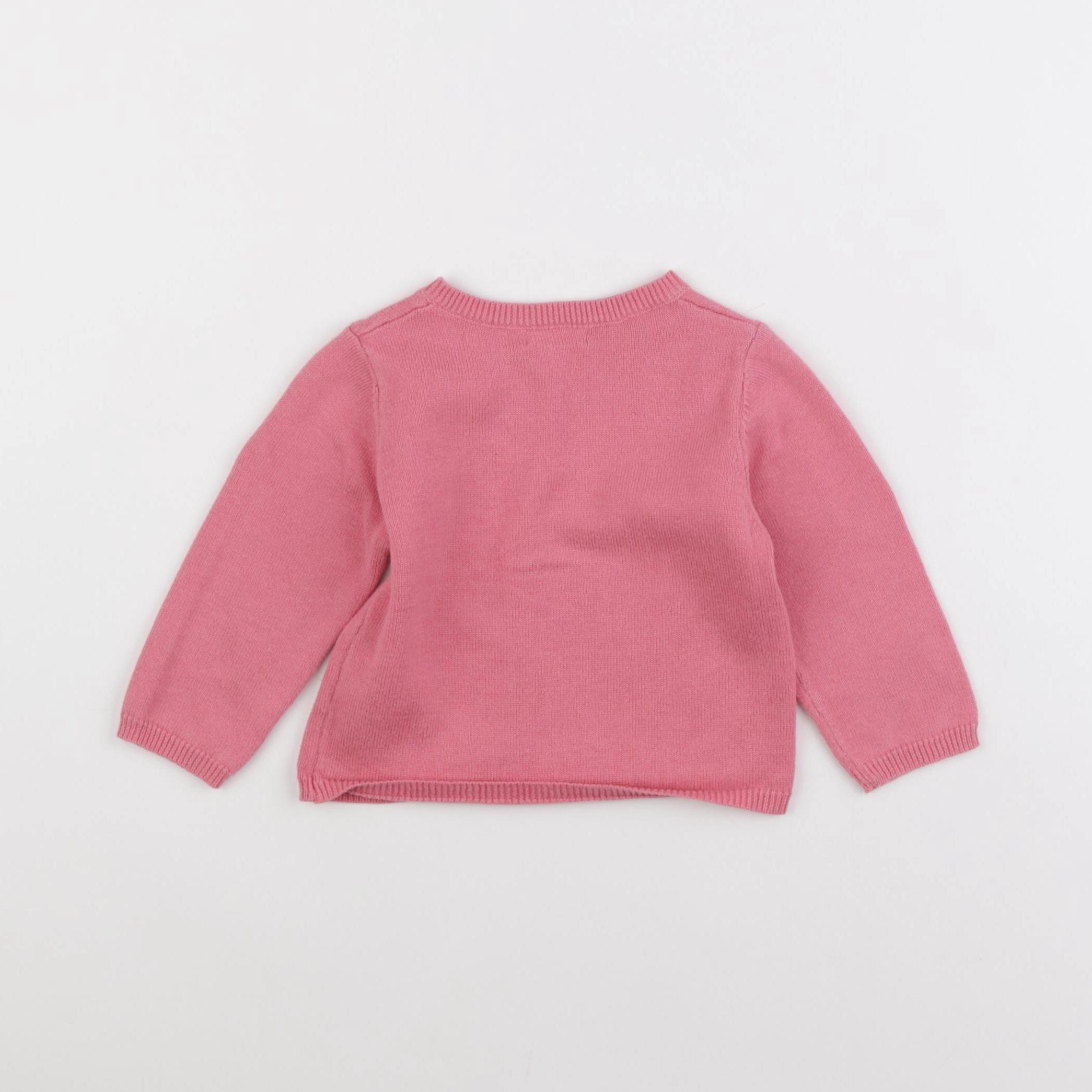Little Cigogne - gilet rose - 12 mois