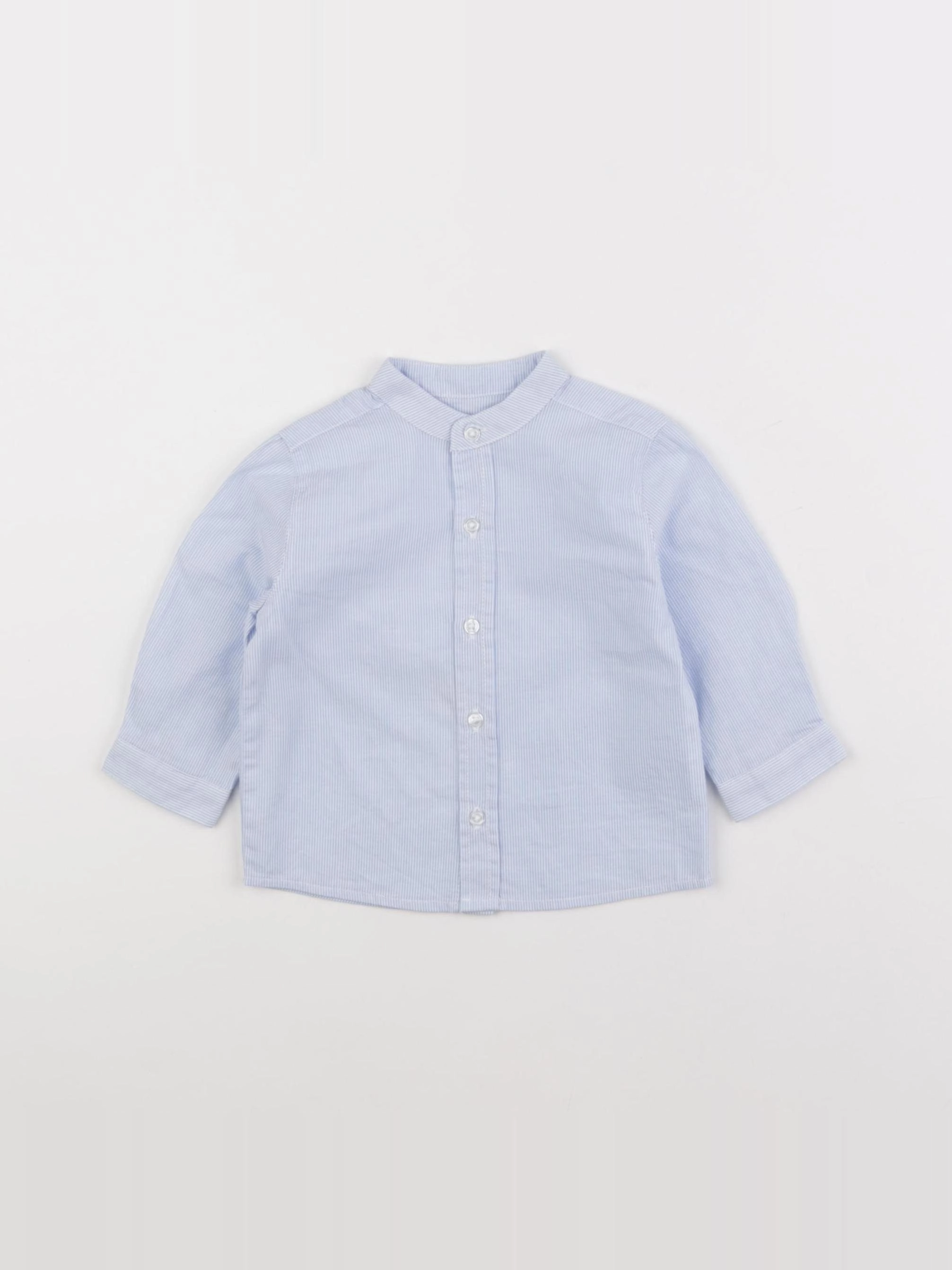 Boutchou - chemise bleu - 6 mois