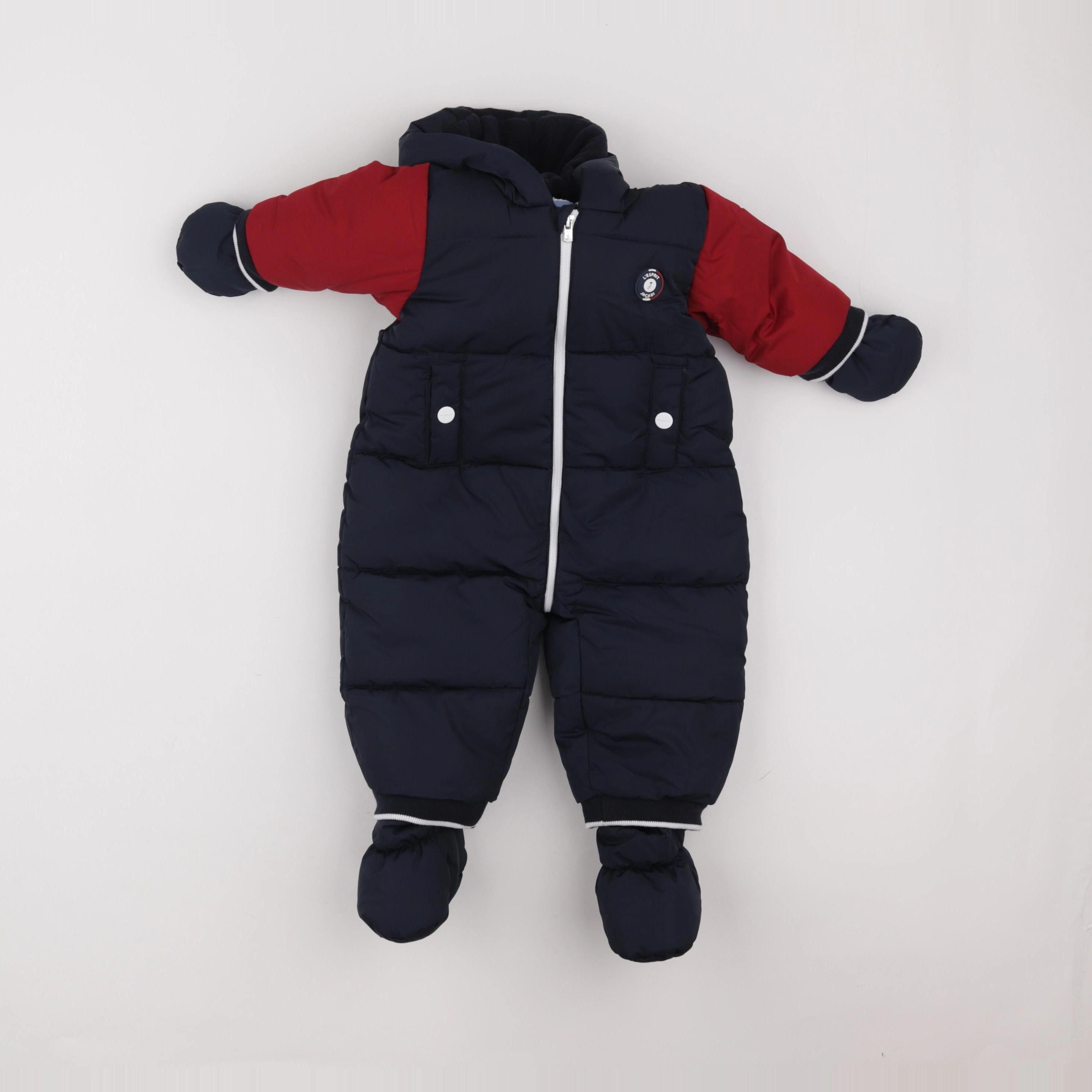 Jacadi - combi-pilote bleu, rouge - 6 mois