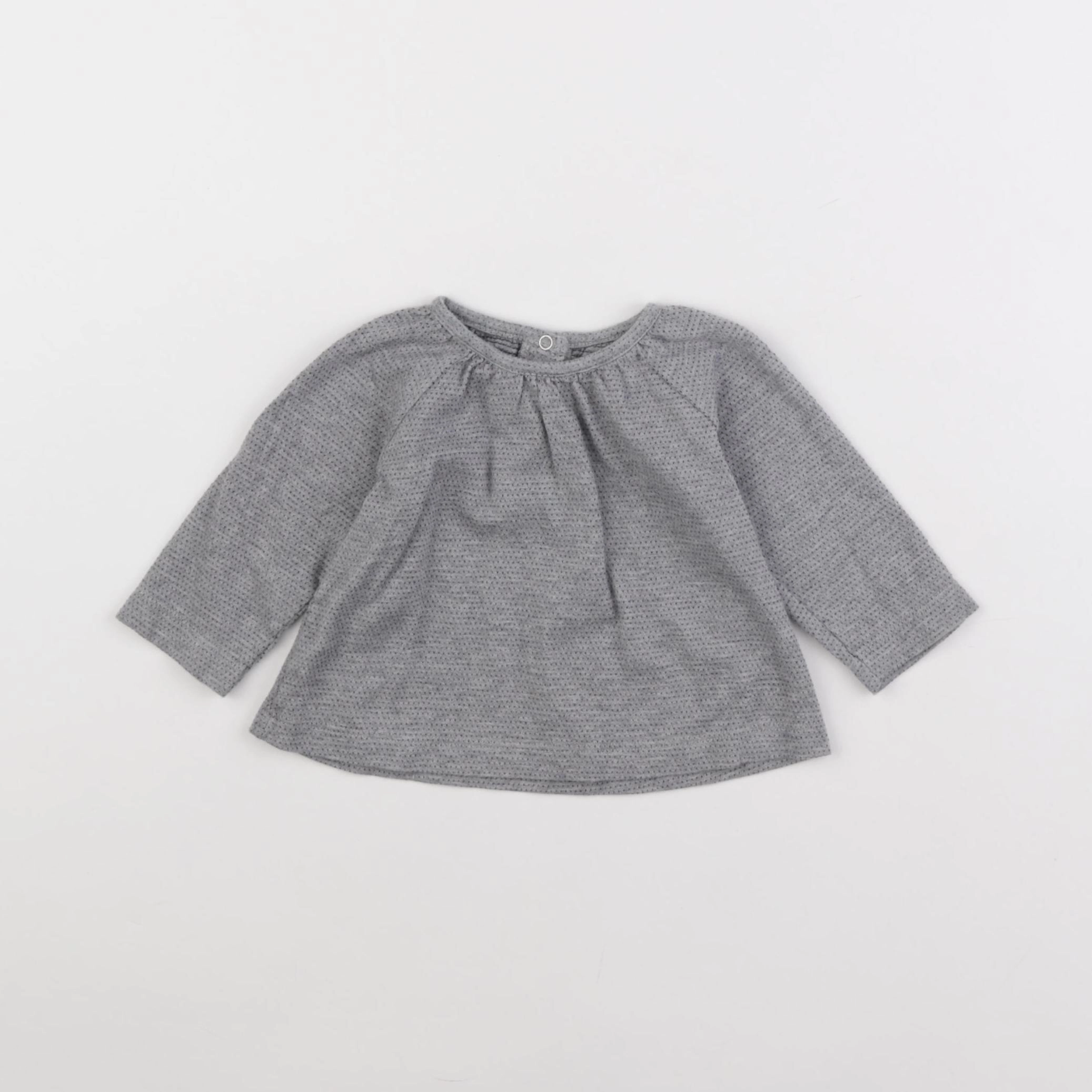 Petit Bateau - tee-shirt gris - 6 mois