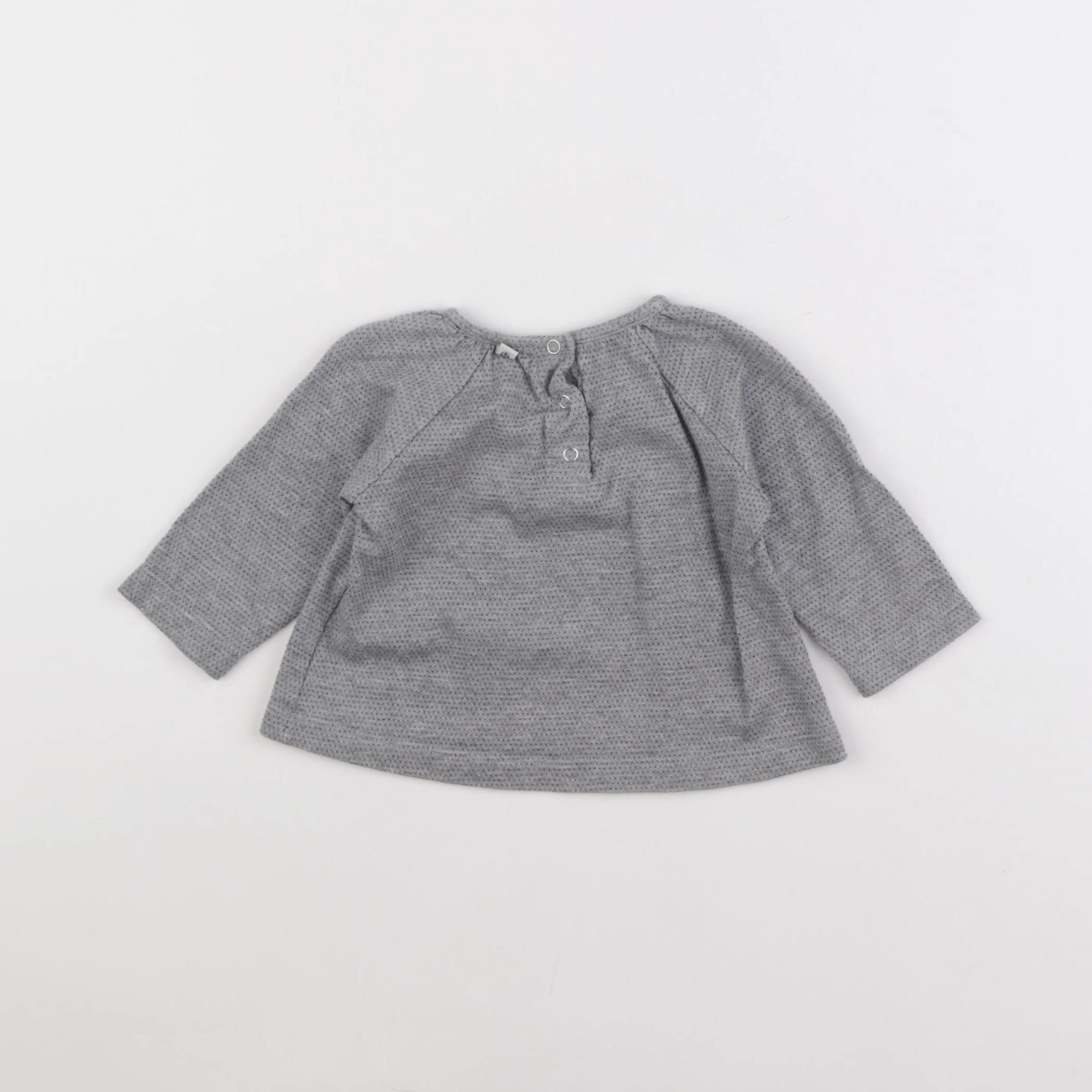 Petit Bateau - tee-shirt gris - 6 mois
