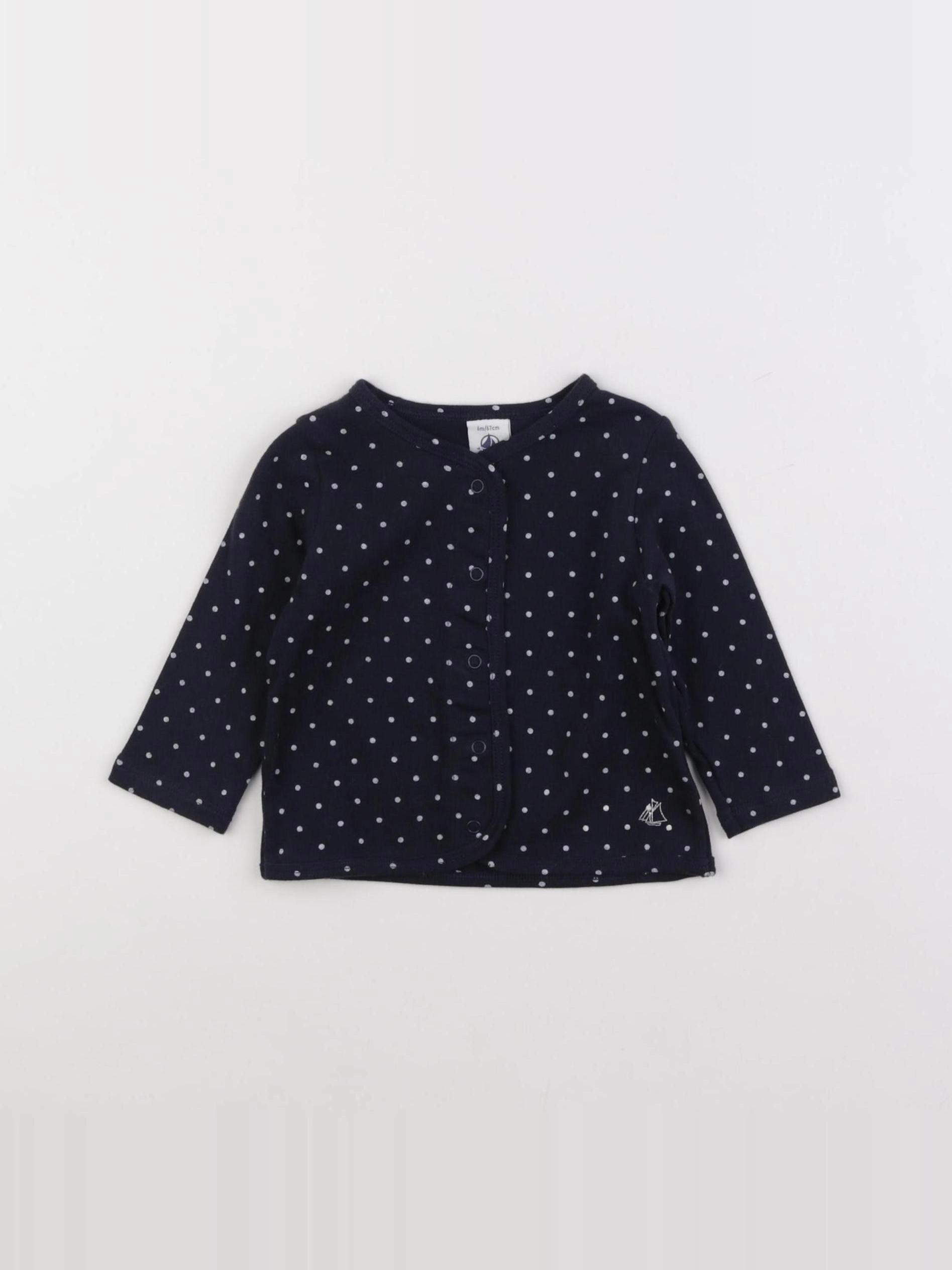 Petit Bateau - tee-shirt bleu - 6 mois