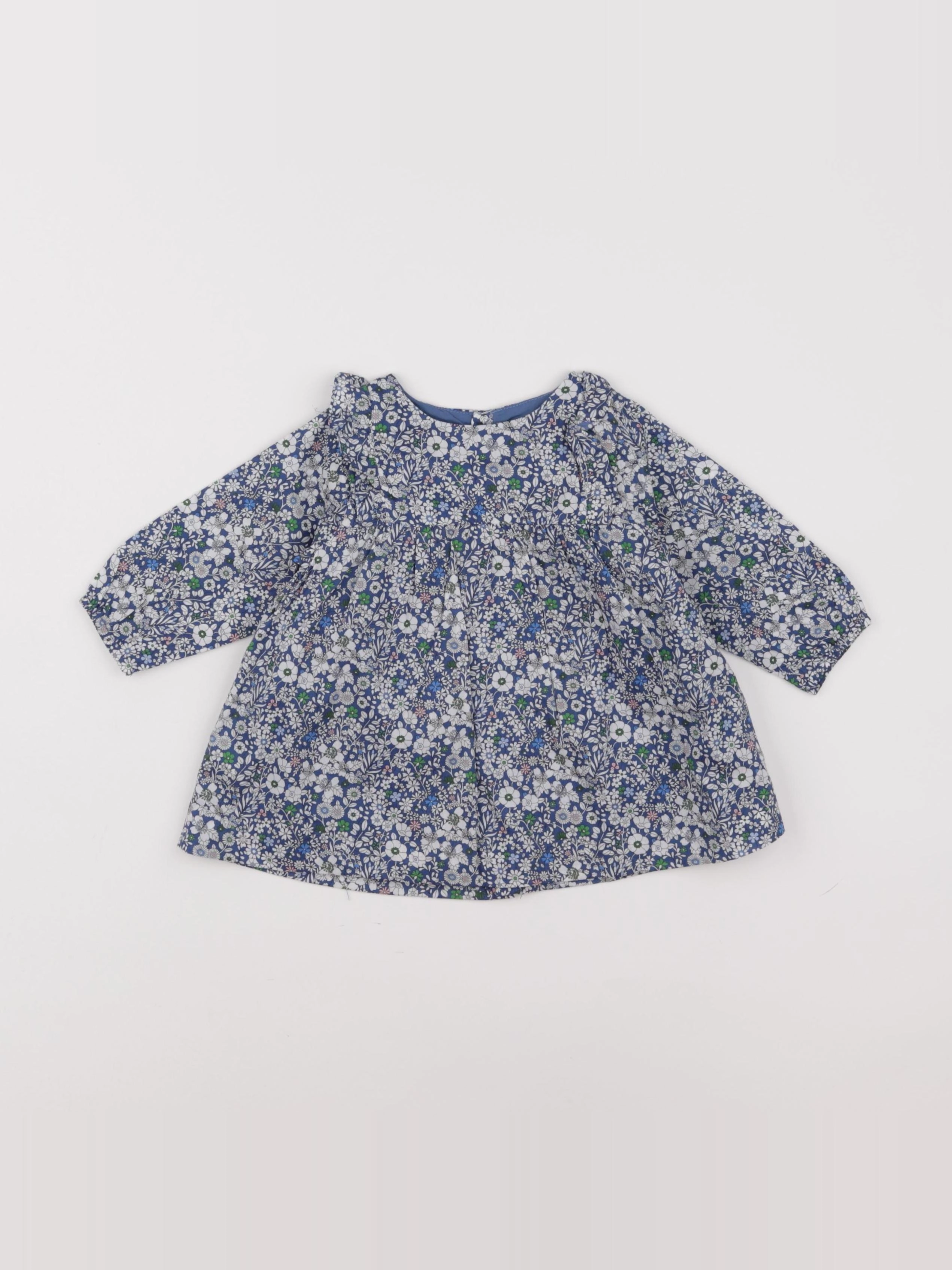 Jacadi - robe liberty bleu - 6 mois