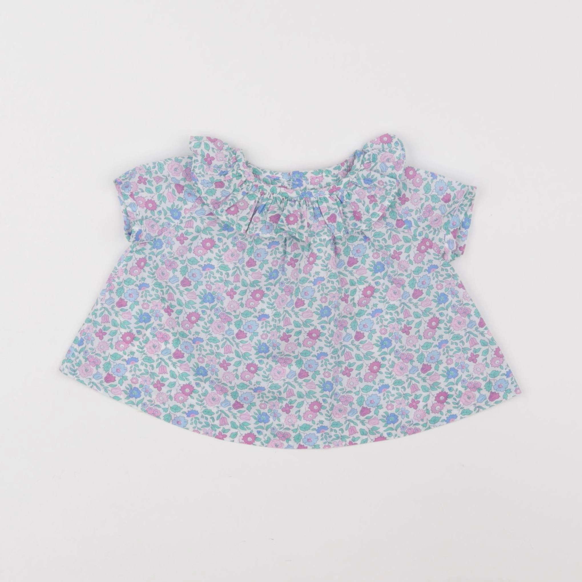 Jacadi - blouse liberty bleu - 3 mois