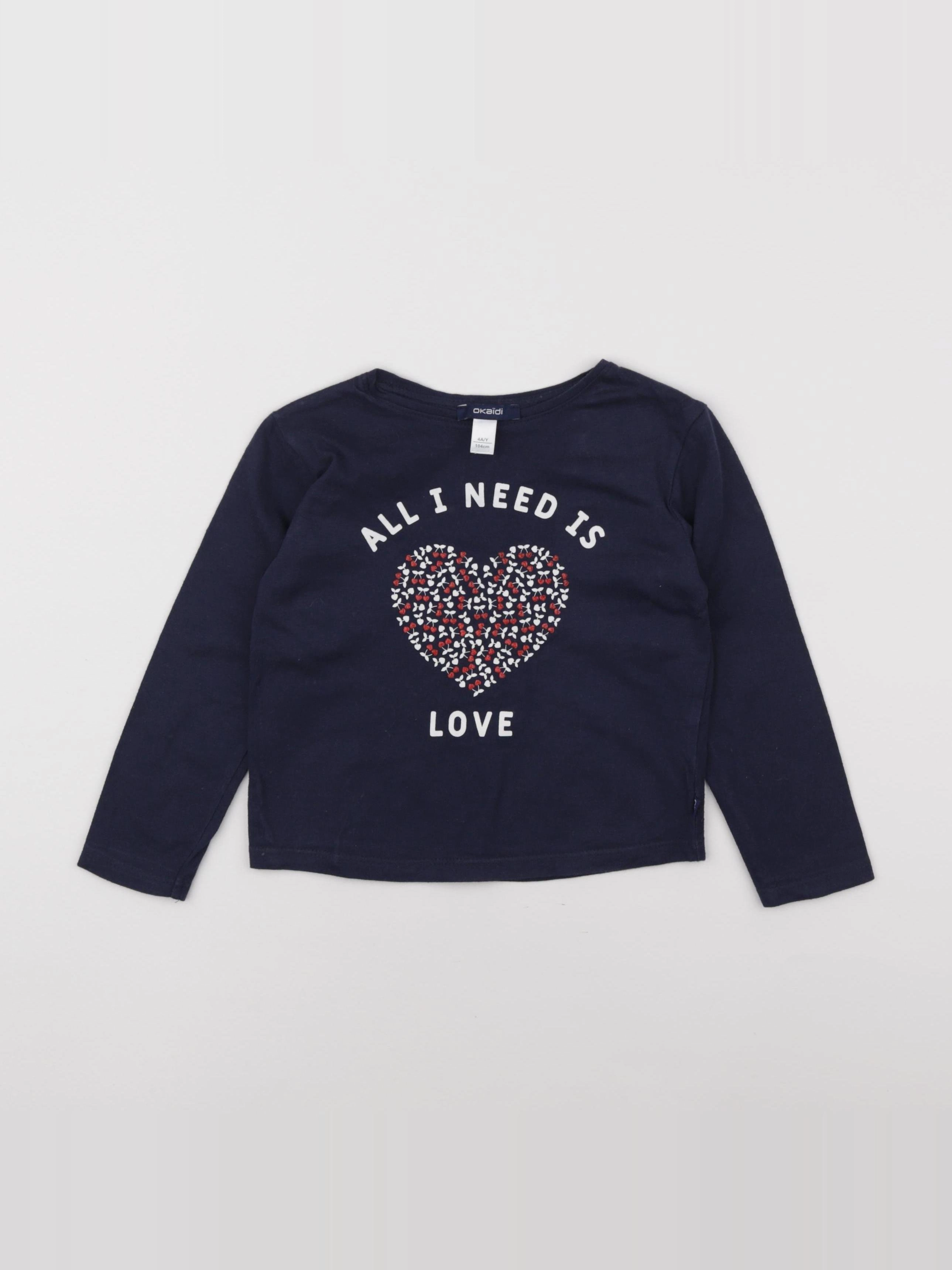 Okaidi - tee-shirt bleu - 4 ans