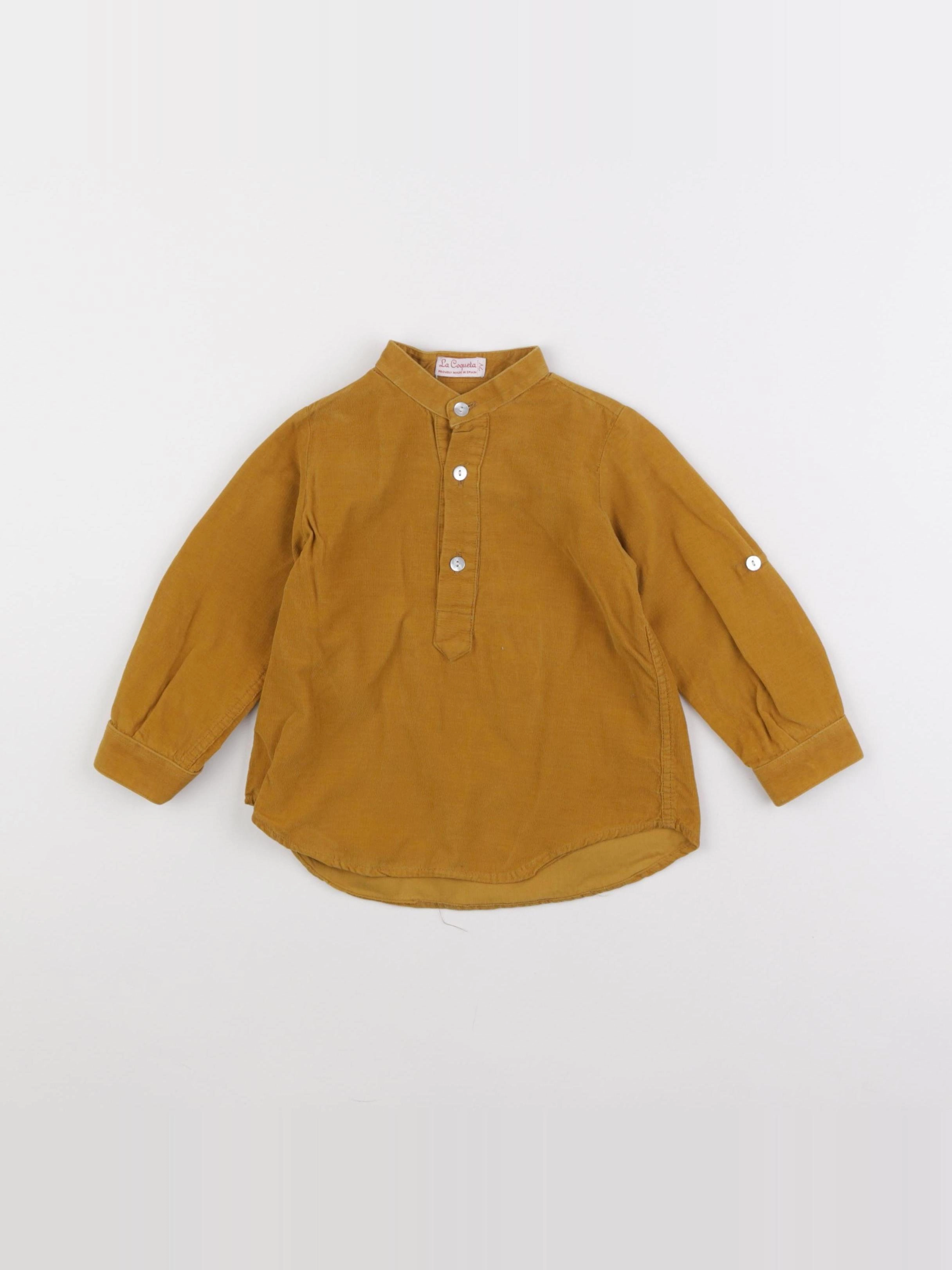 La Coqueta - blouse velours  jaune - 18 mois à 2 ans