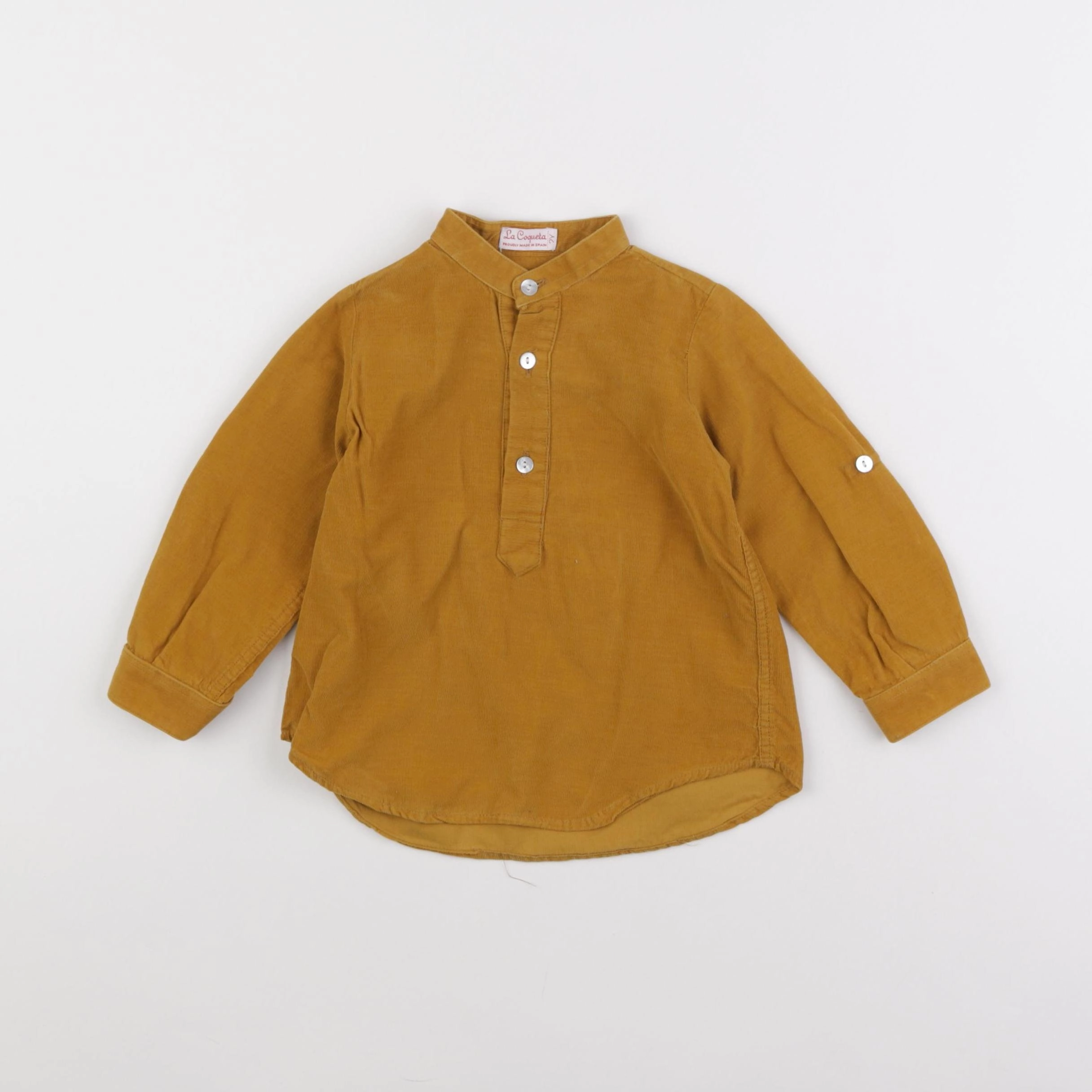 La Coqueta - blouse velours  jaune - 18 mois à 2 ans