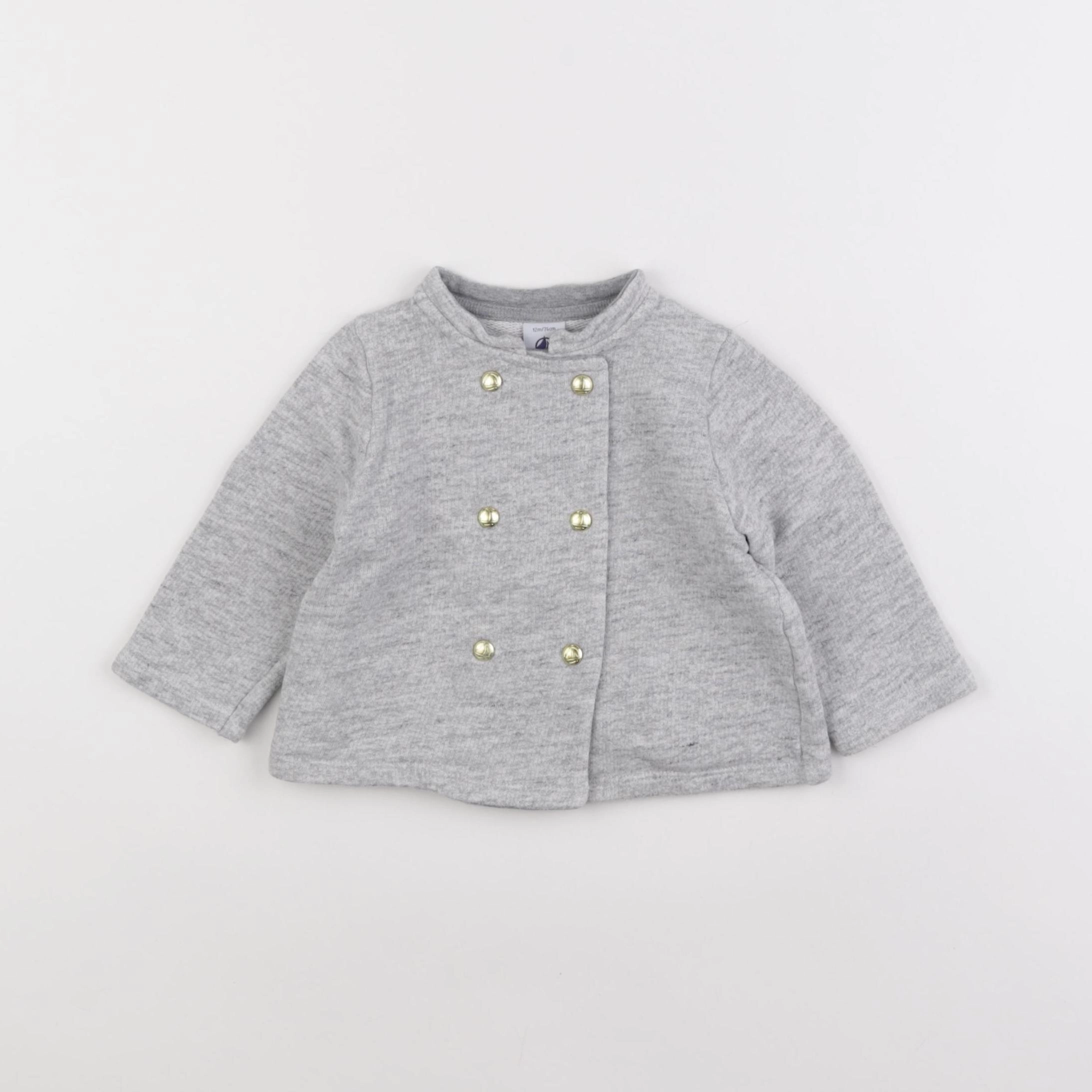 Petit Bateau - sweat gris - 12 mois