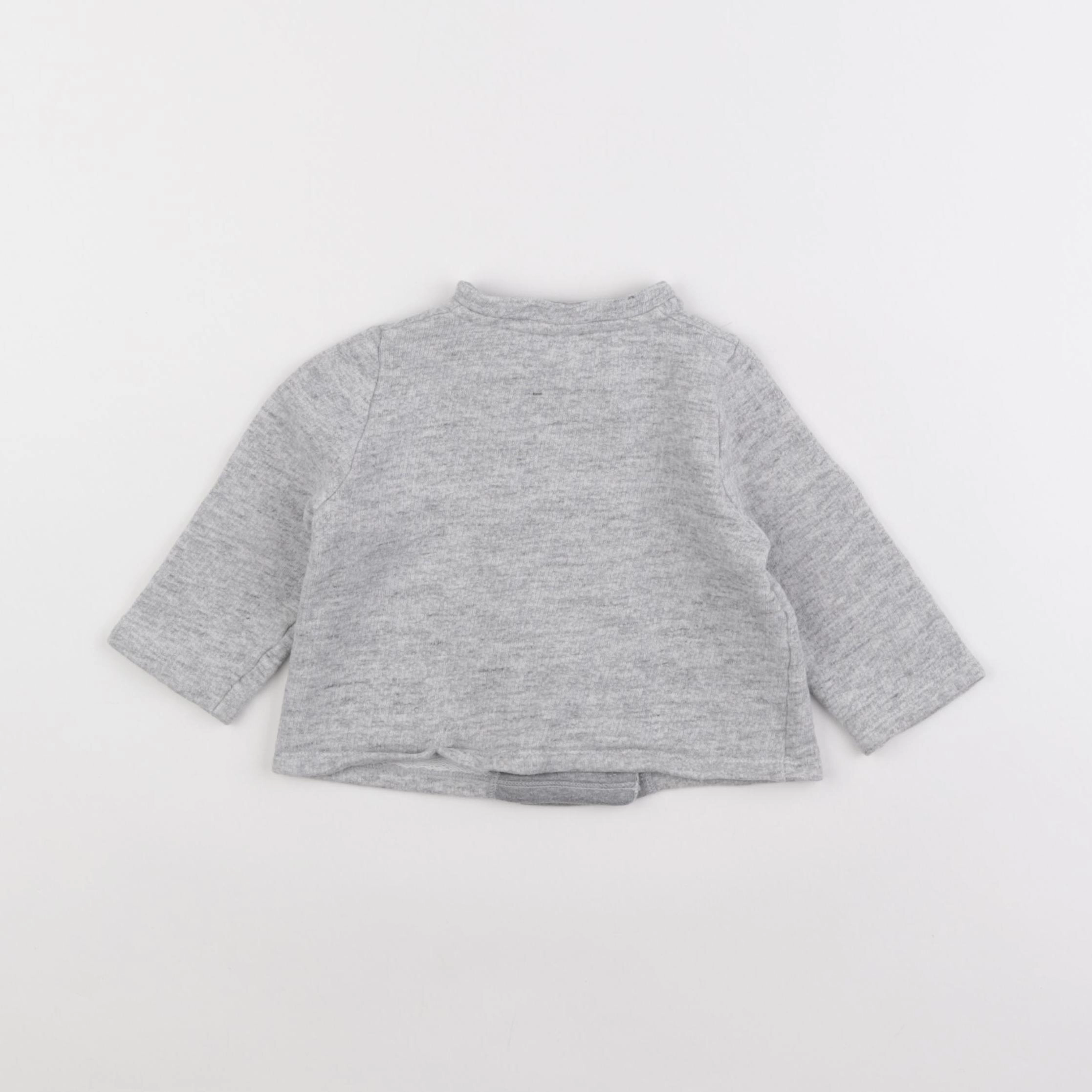 Petit Bateau - sweat gris - 12 mois