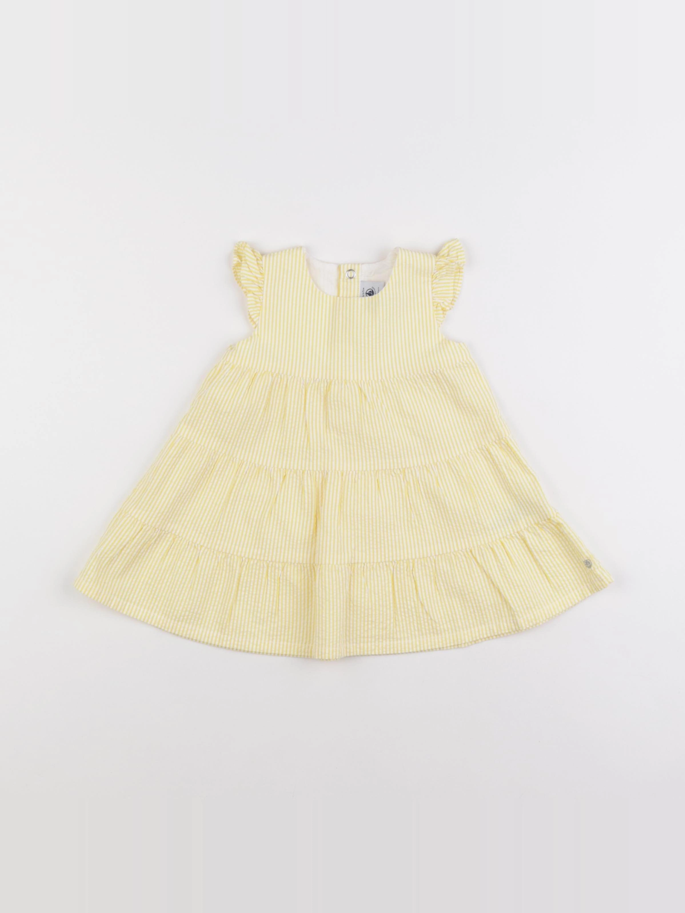 Petit Bateau - robe jaune - 6 mois