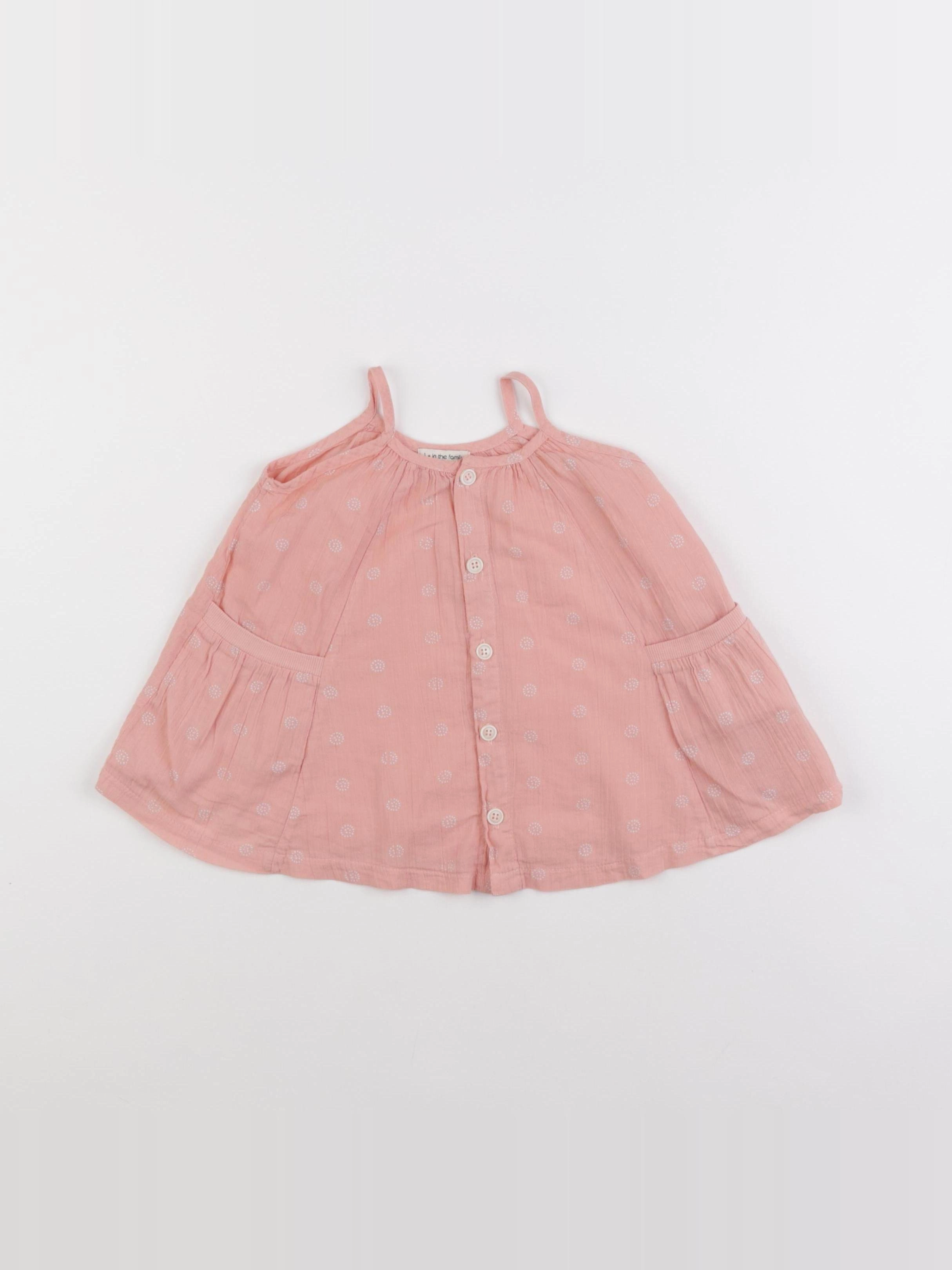 1+ In the family - robe rose - 6 mois
