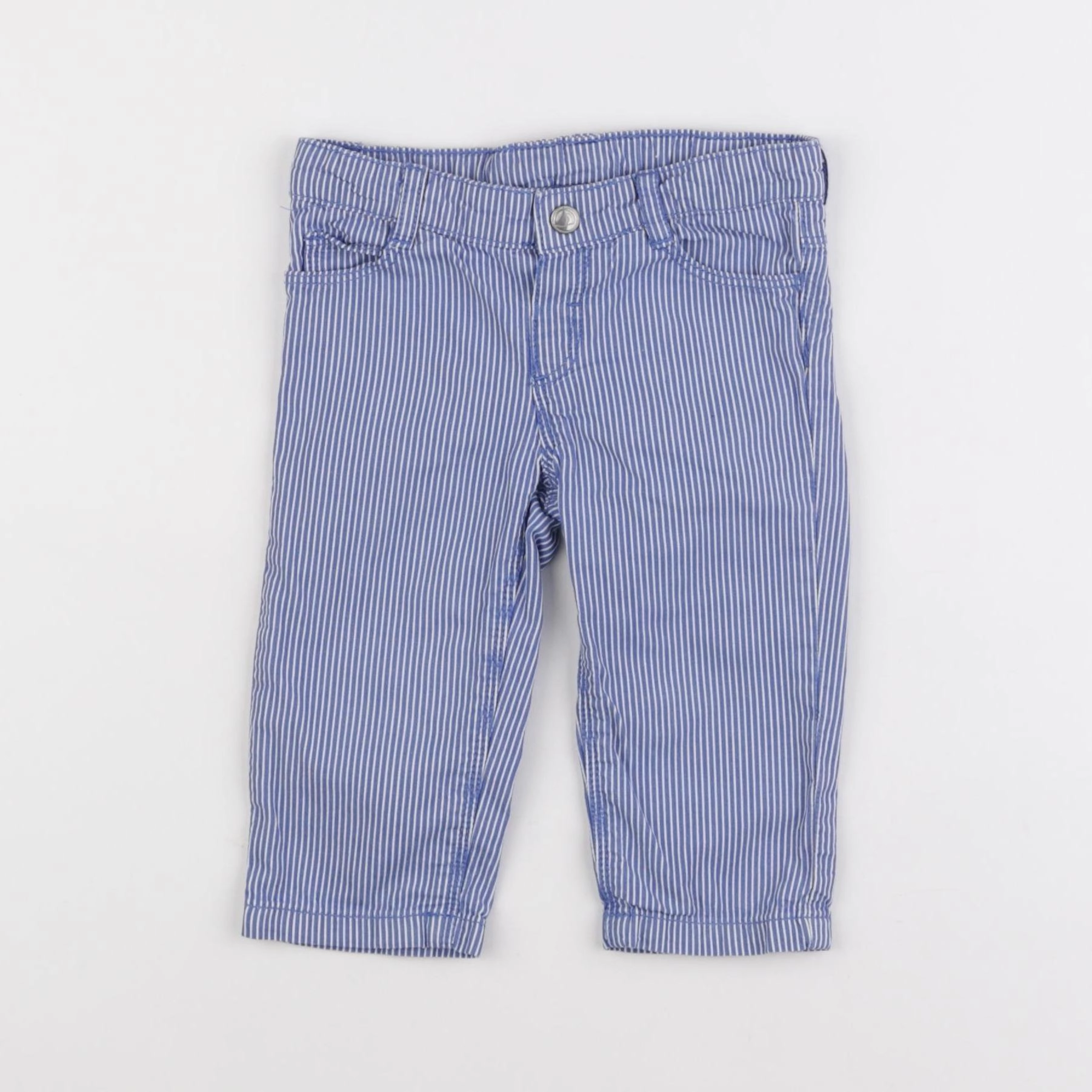 Petit Bateau - pantalon bleu - 12 mois