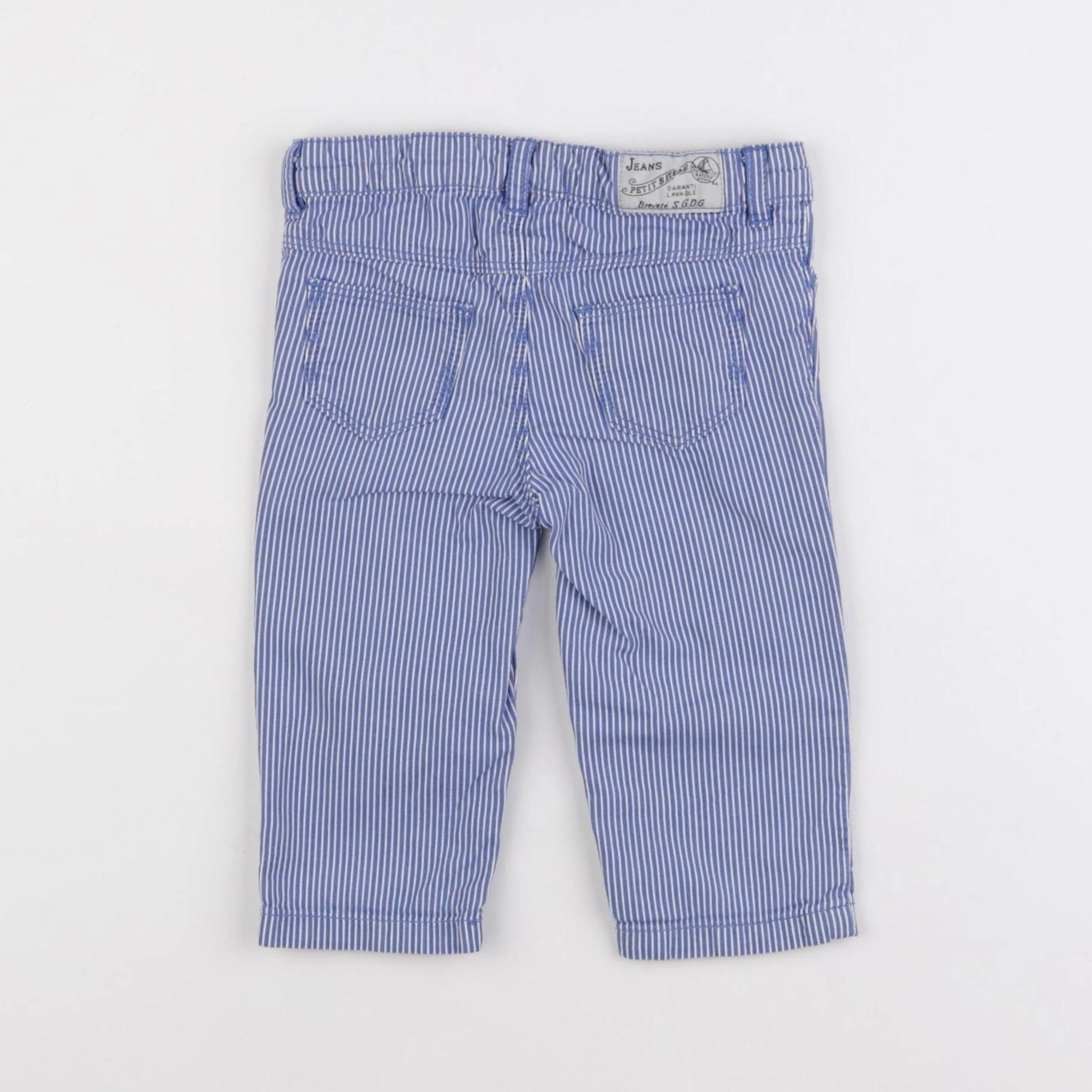 Petit Bateau - pantalon bleu - 12 mois