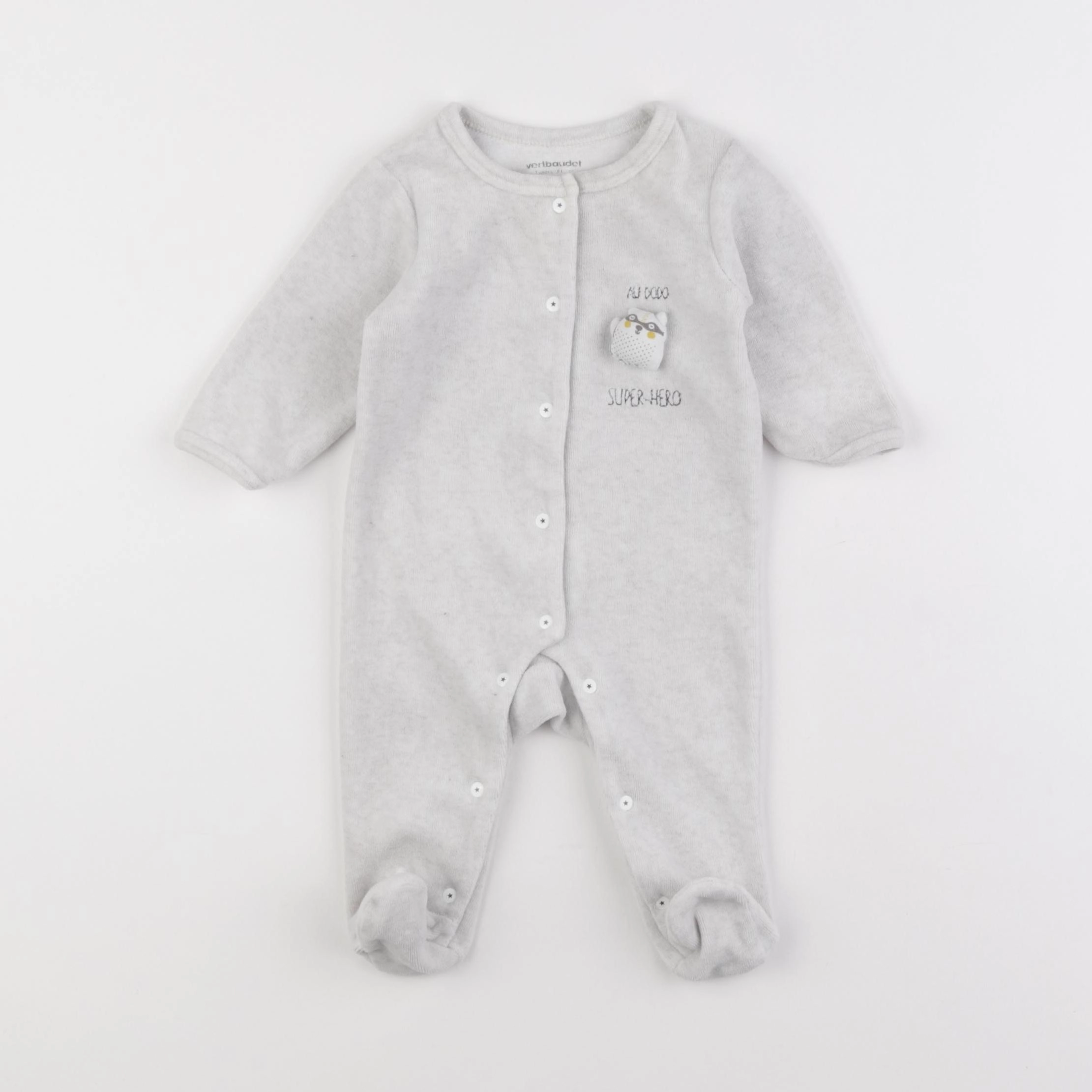 Vertbaudet - pyjama velours beige - 3 mois