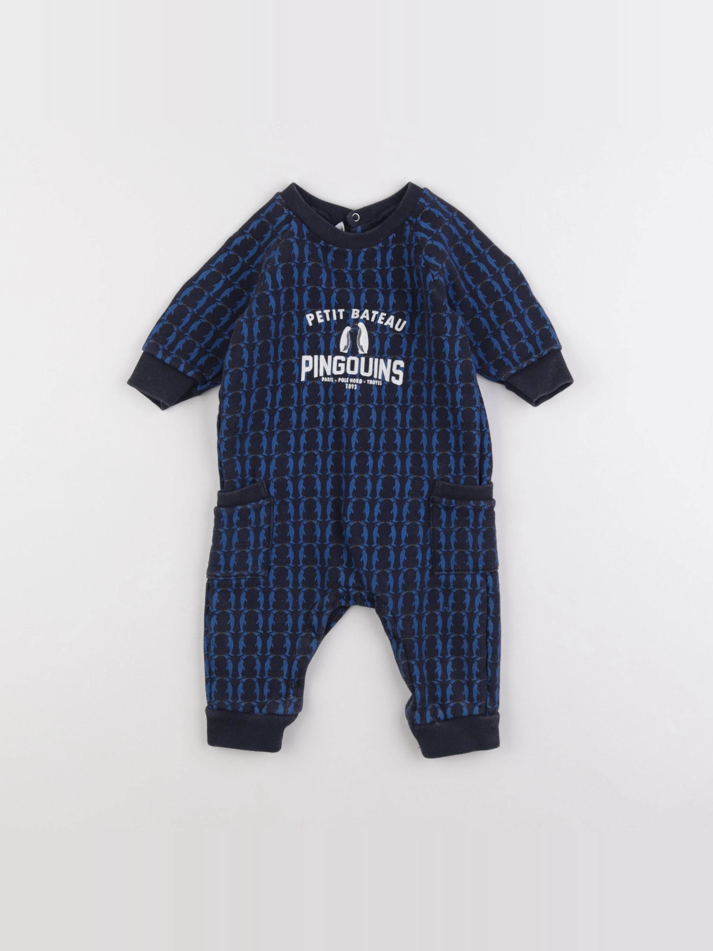 Petit Bateau - combinaison bleu - 6 mois