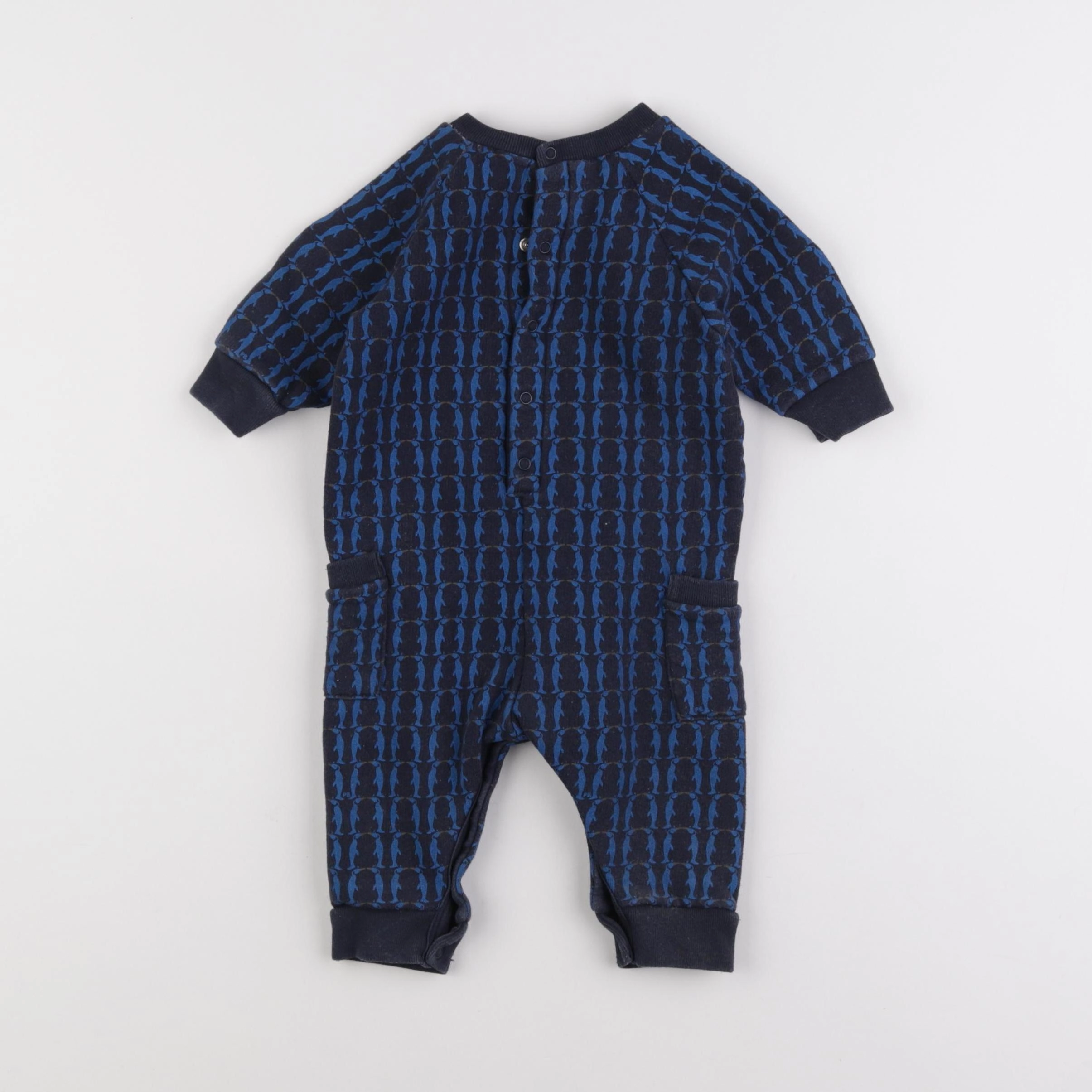Petit Bateau - combinaison bleu - 6 mois