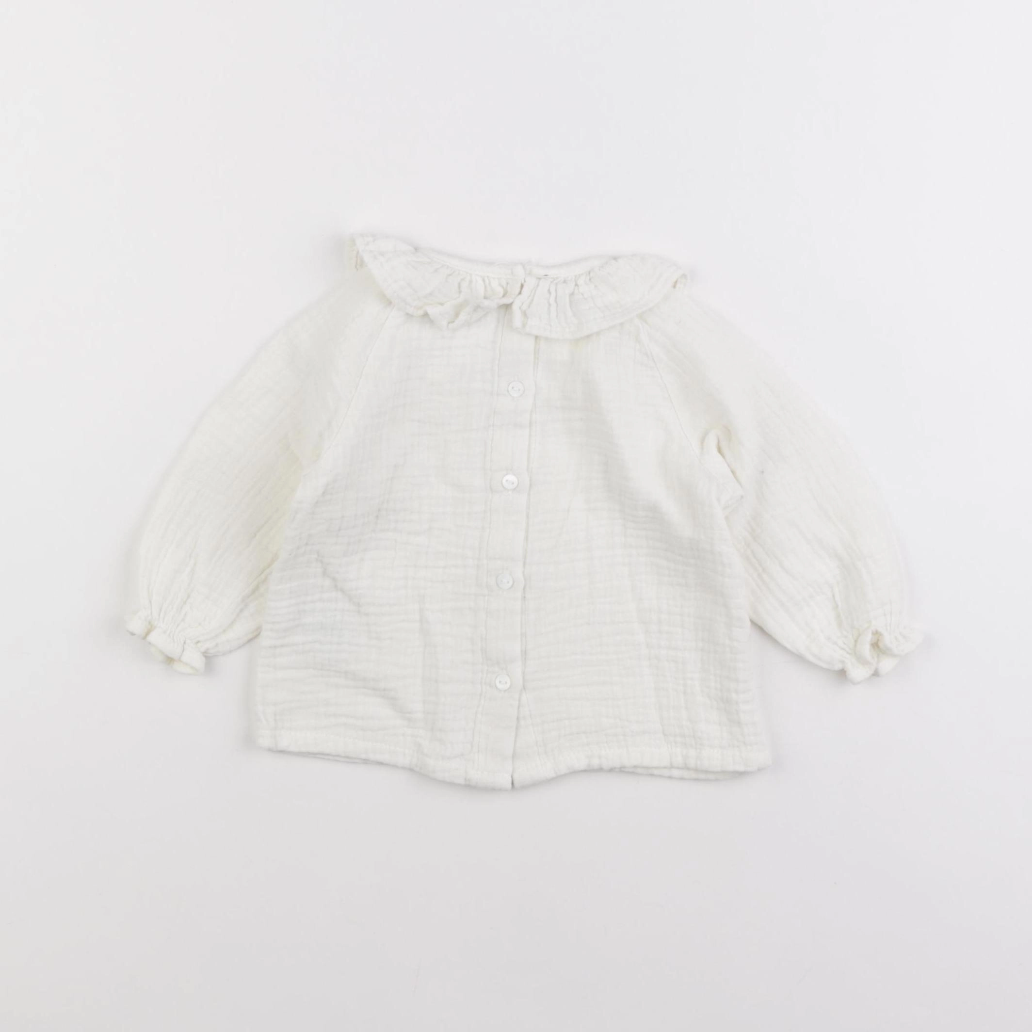 Zara - blouse blanc - 6/9 mois