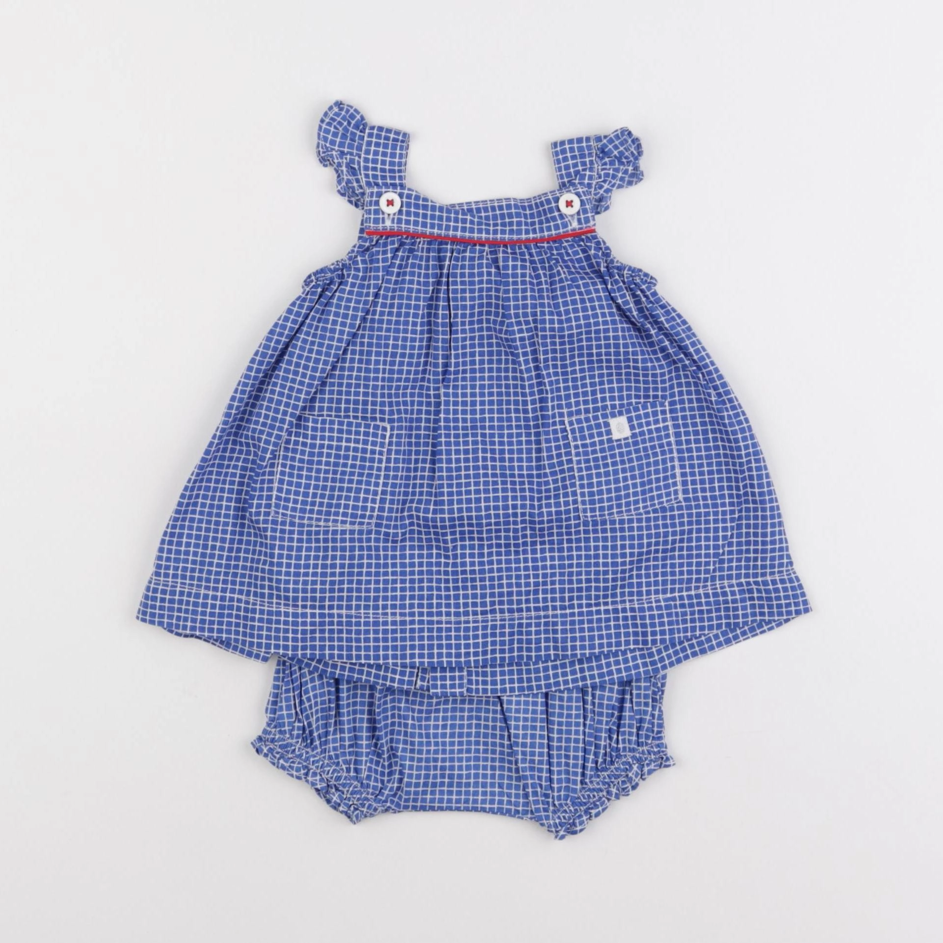 Petit Bateau - robe bleu - 3 mois