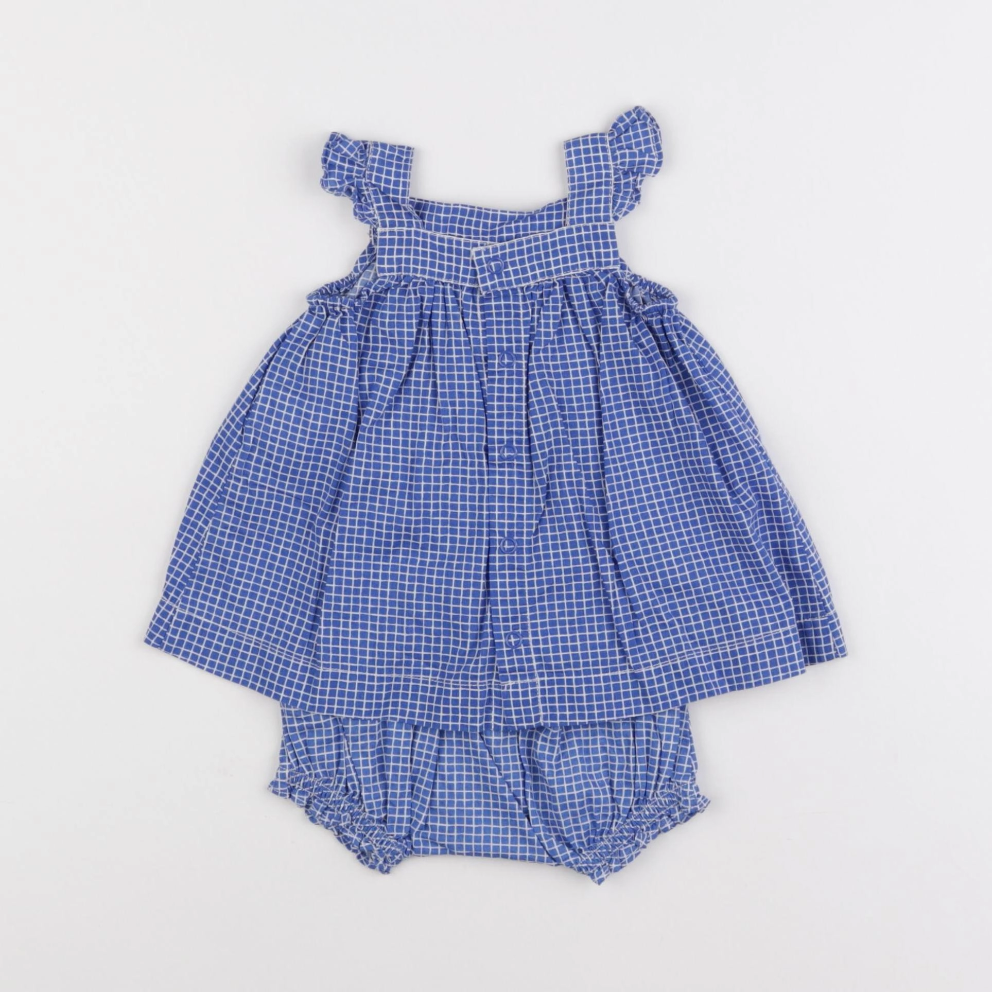 Petit Bateau - robe bleu - 3 mois
