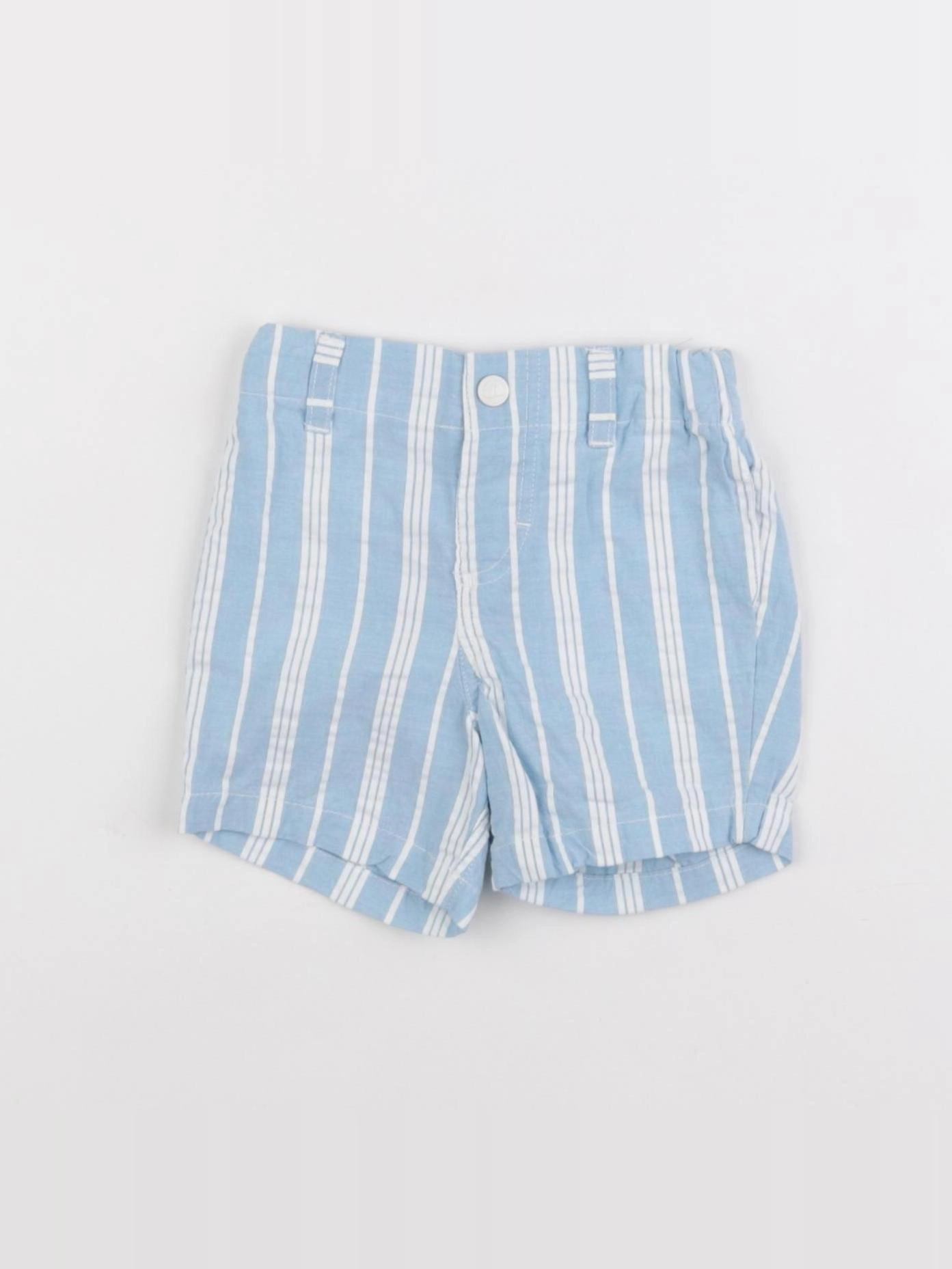 Petit Bateau - short blanc, bleu - 6 mois