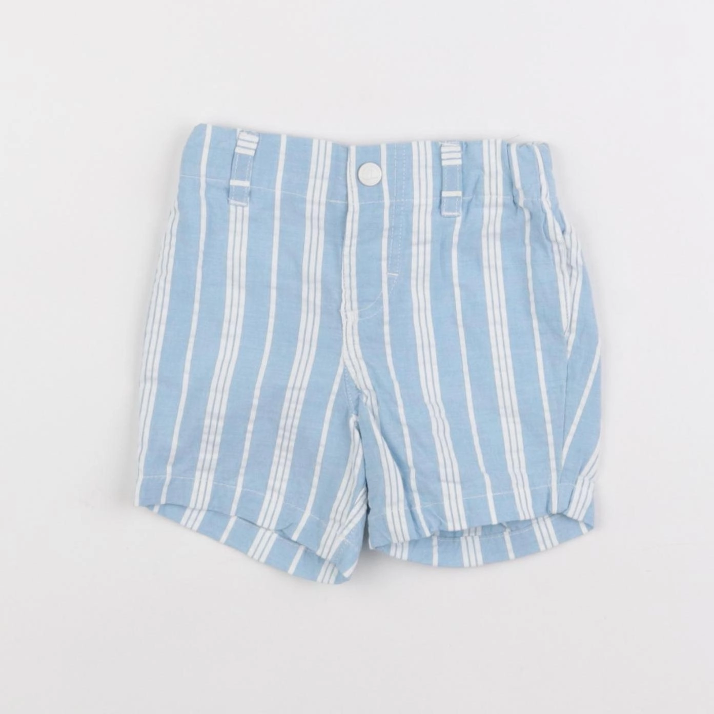 Petit Bateau - short blanc, bleu - 6 mois