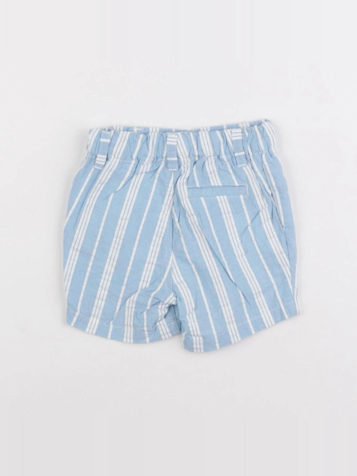 Petit Bateau - short blanc, bleu - 6 mois