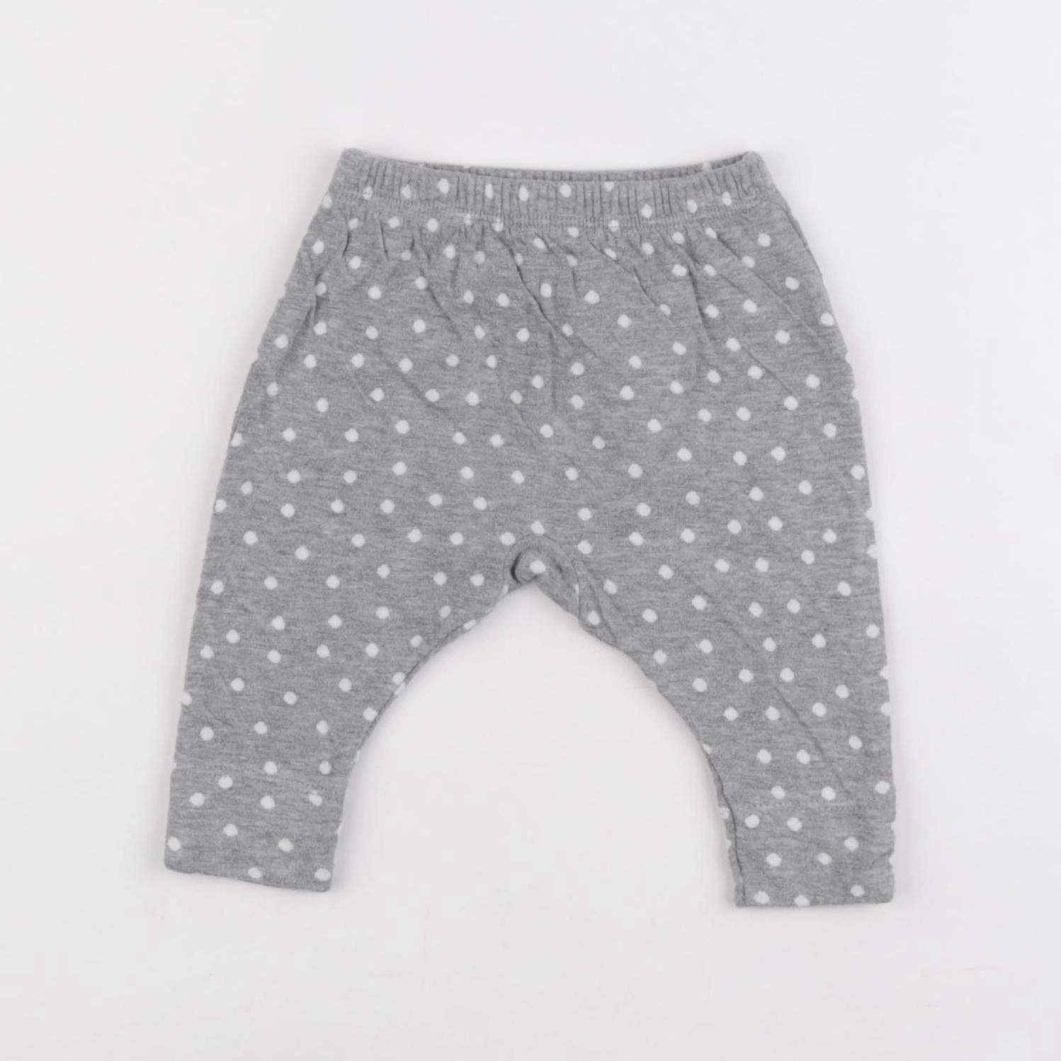 Petit Bateau - sarouel gris, blanc - 3 mois
