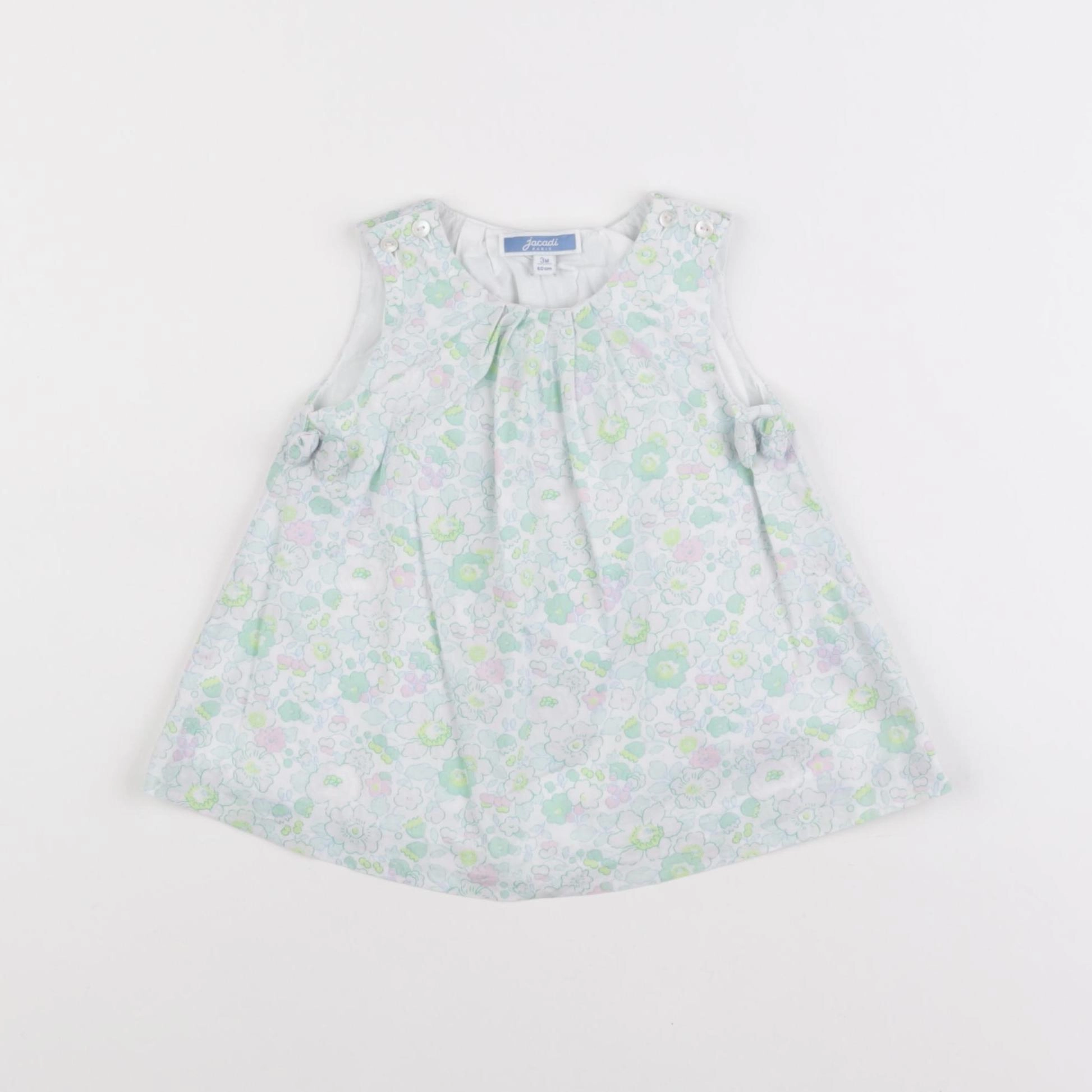 Jacadi - robe liberty blanc, vert - 3 mois