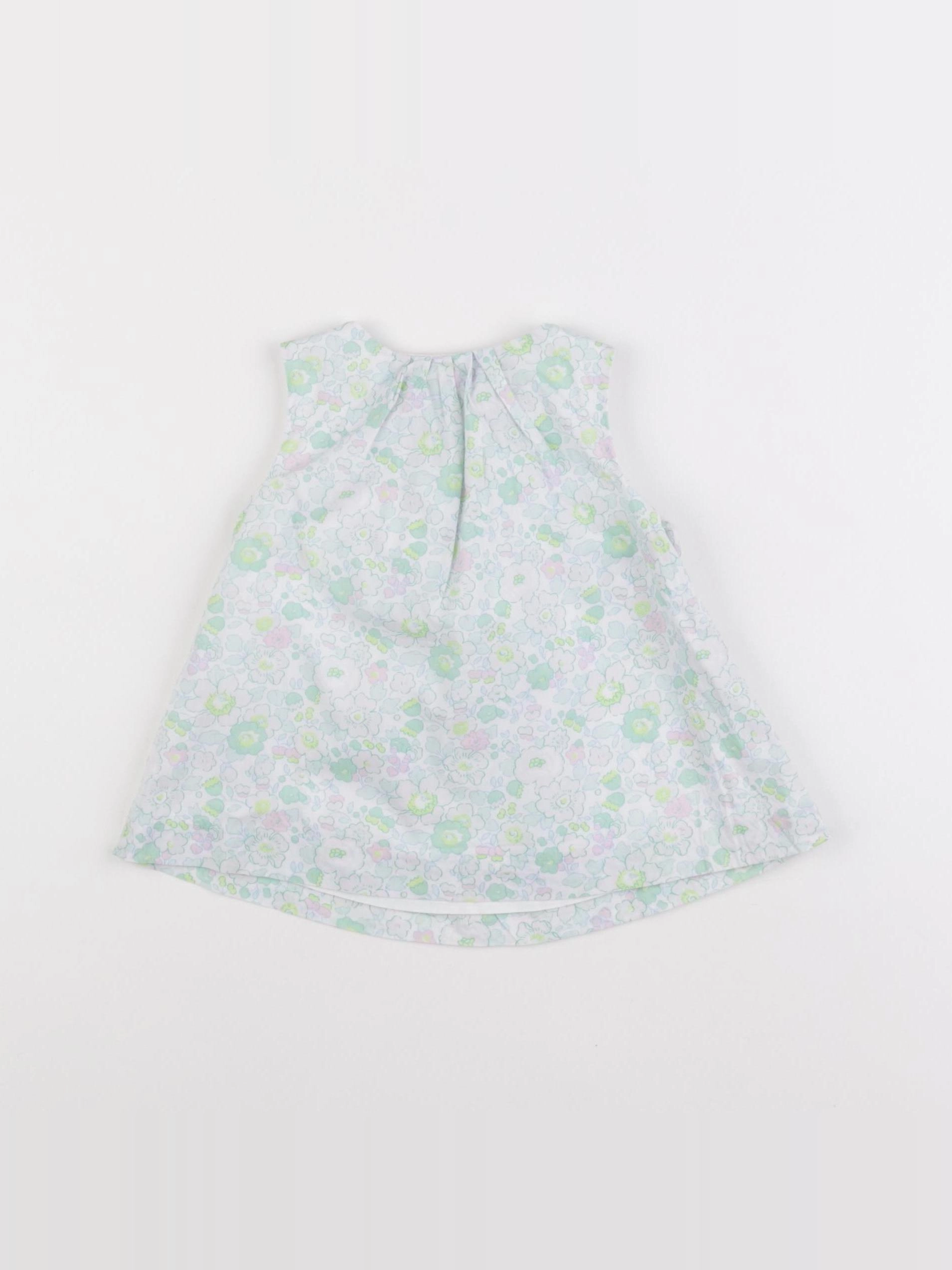 Jacadi - robe liberty blanc, vert - 3 mois